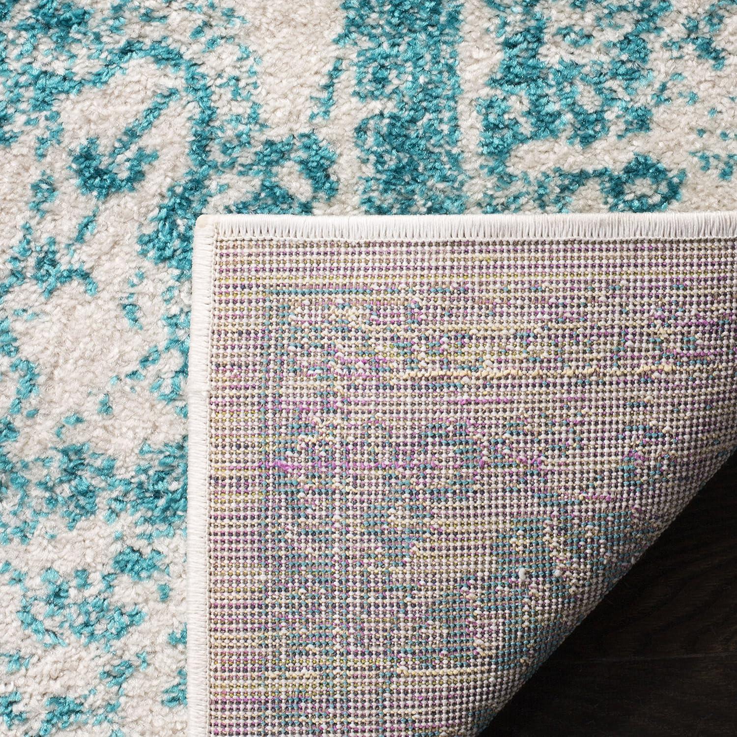 Adirondack ADR109 Machine Made Indoor Area Rug - Ivory/Teal - 5'-1"x7'-6" - Safavieh