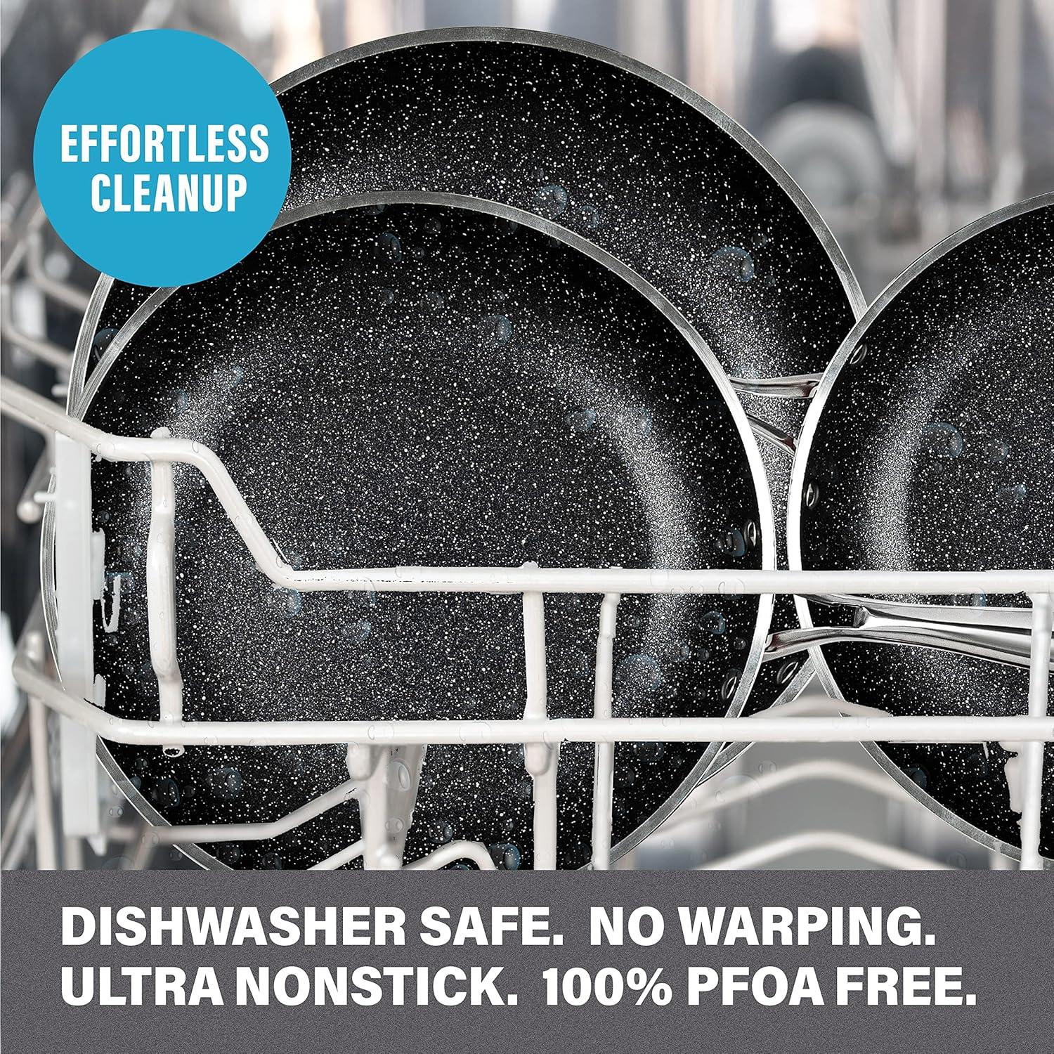 Granitestone Blue 20 Piece Aluminum Non Stick Cookware & Bakeware Set with Ultra Nonstick Surface, Oven & Dishwasher Safe