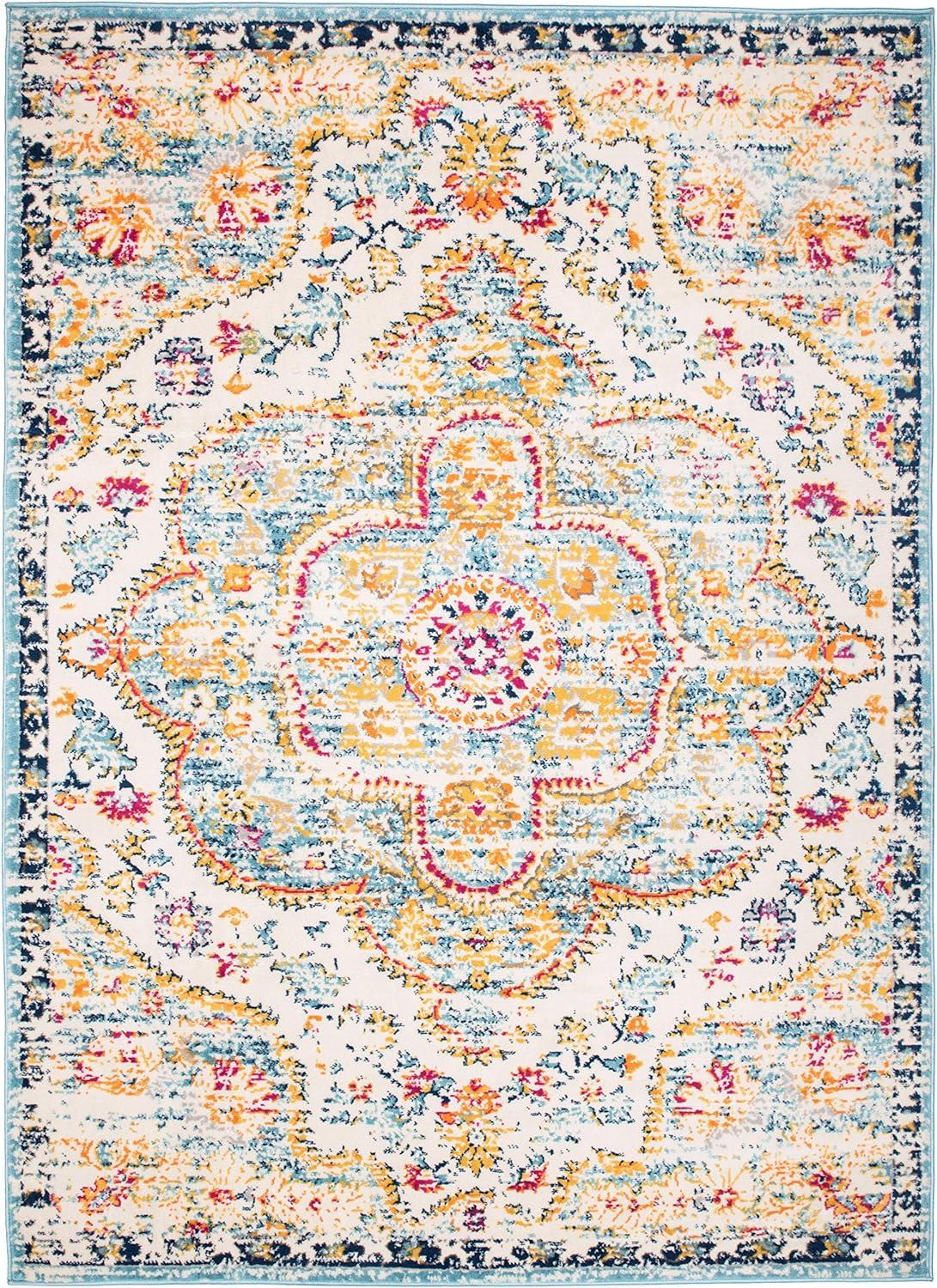 World Rug Gallery Distressed Vintage Bohemian Area Rug