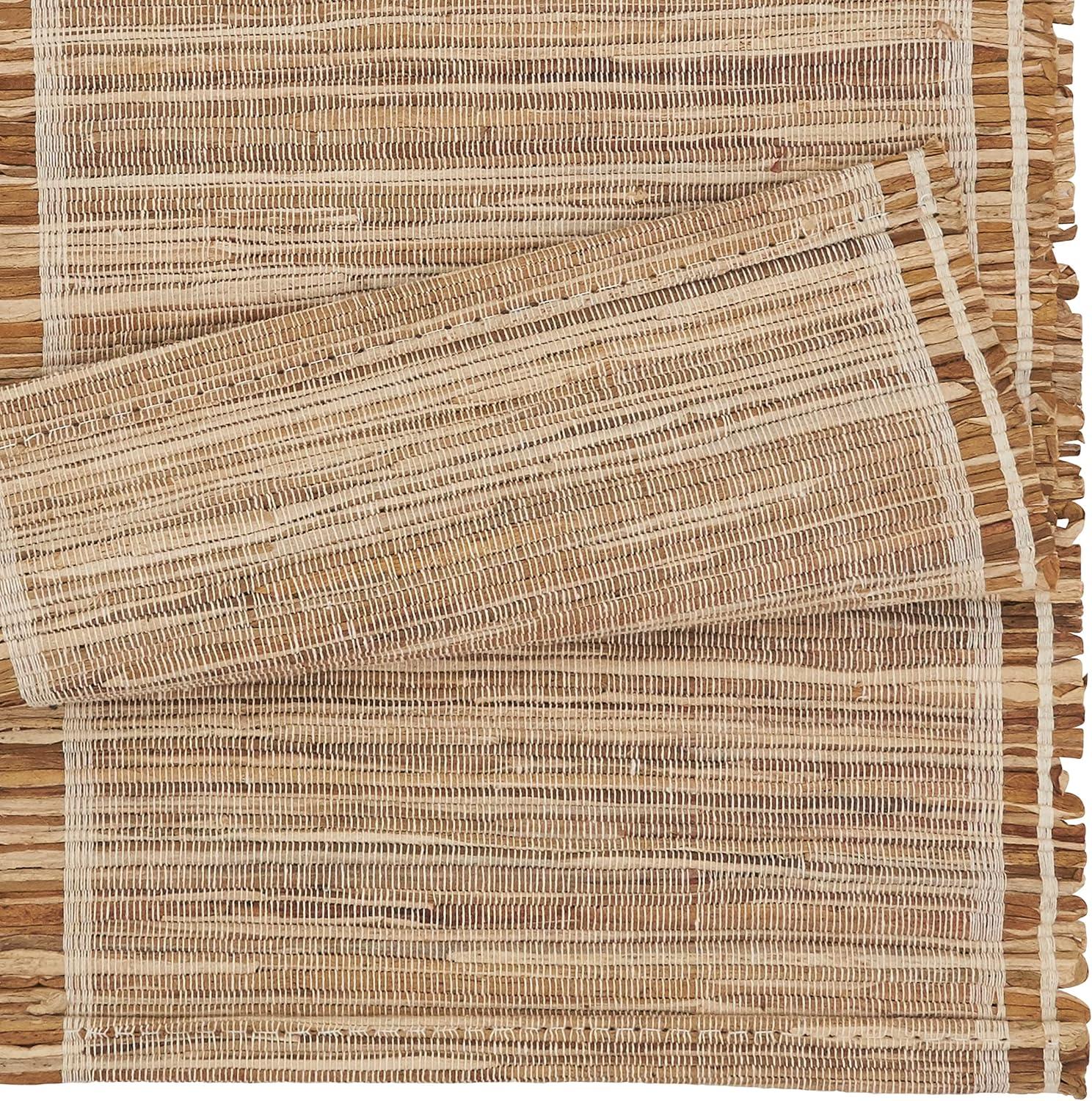 Beige and Brown Water Hyacinth Table Runner