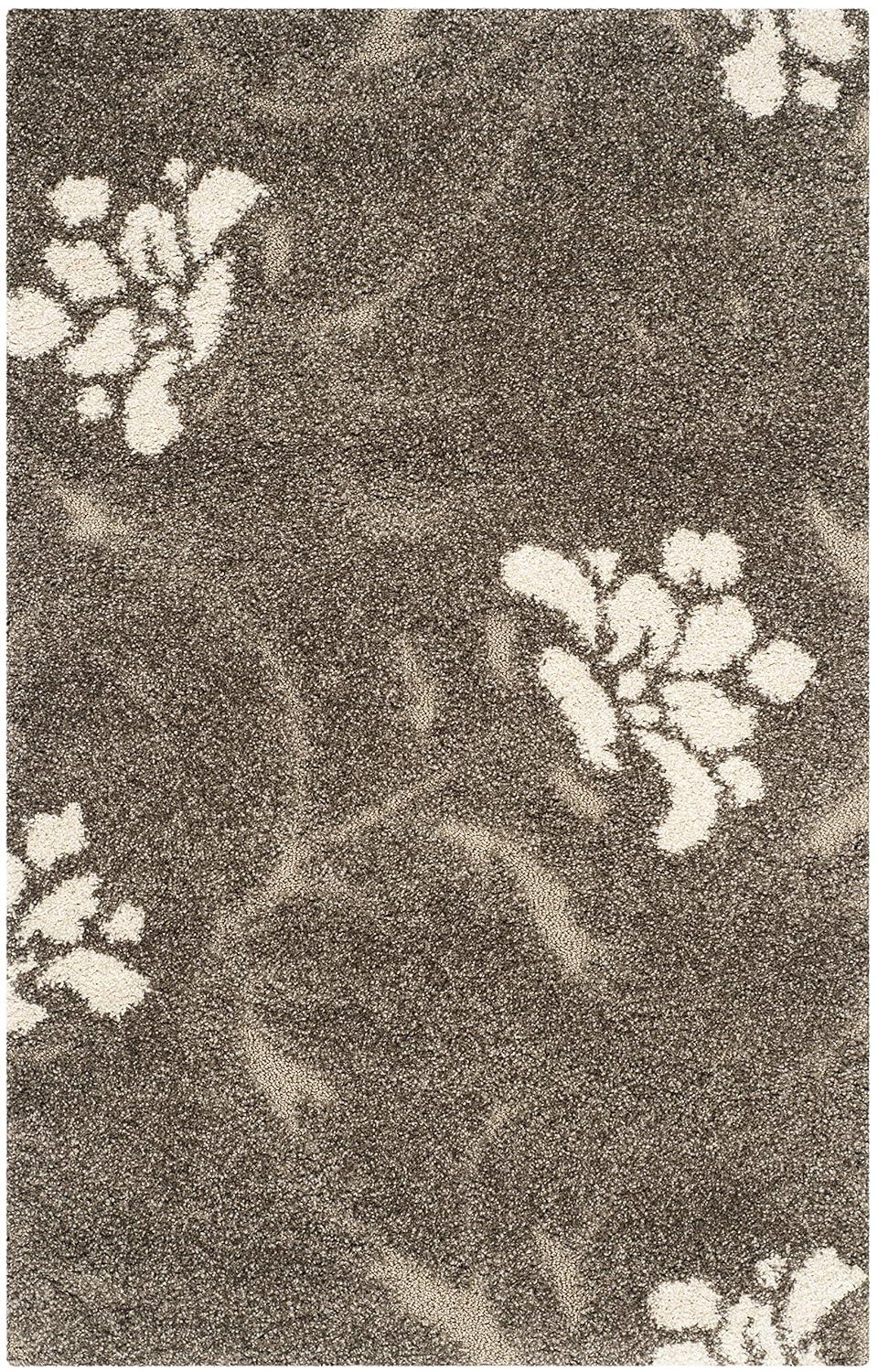 Florida Shag SG464 Power Loomed Indoor Runner Rug - Smoke/Beige - 2'3"x15' - Safavieh