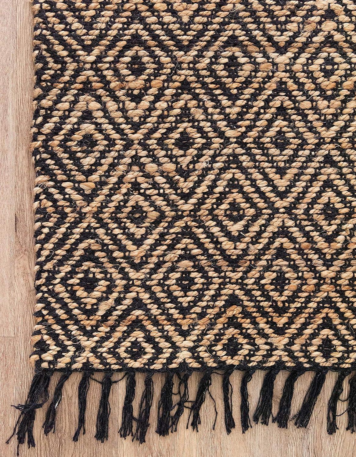 Unique Loom 2' 0 x 3' 1 Assam Chunky Jute Black Area Rug