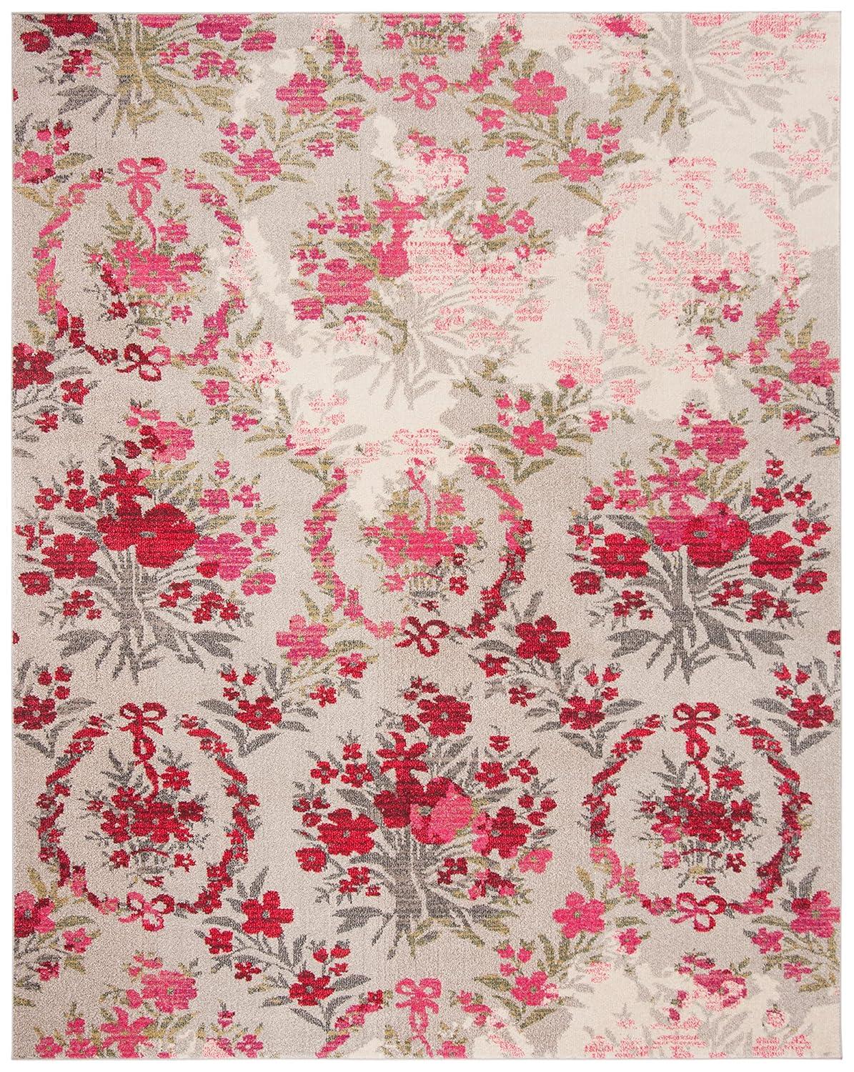 Monaco MNC205 Power Loomed Indoor Area Rug - Ivory/Pink - 8'x11' - Safavieh.
