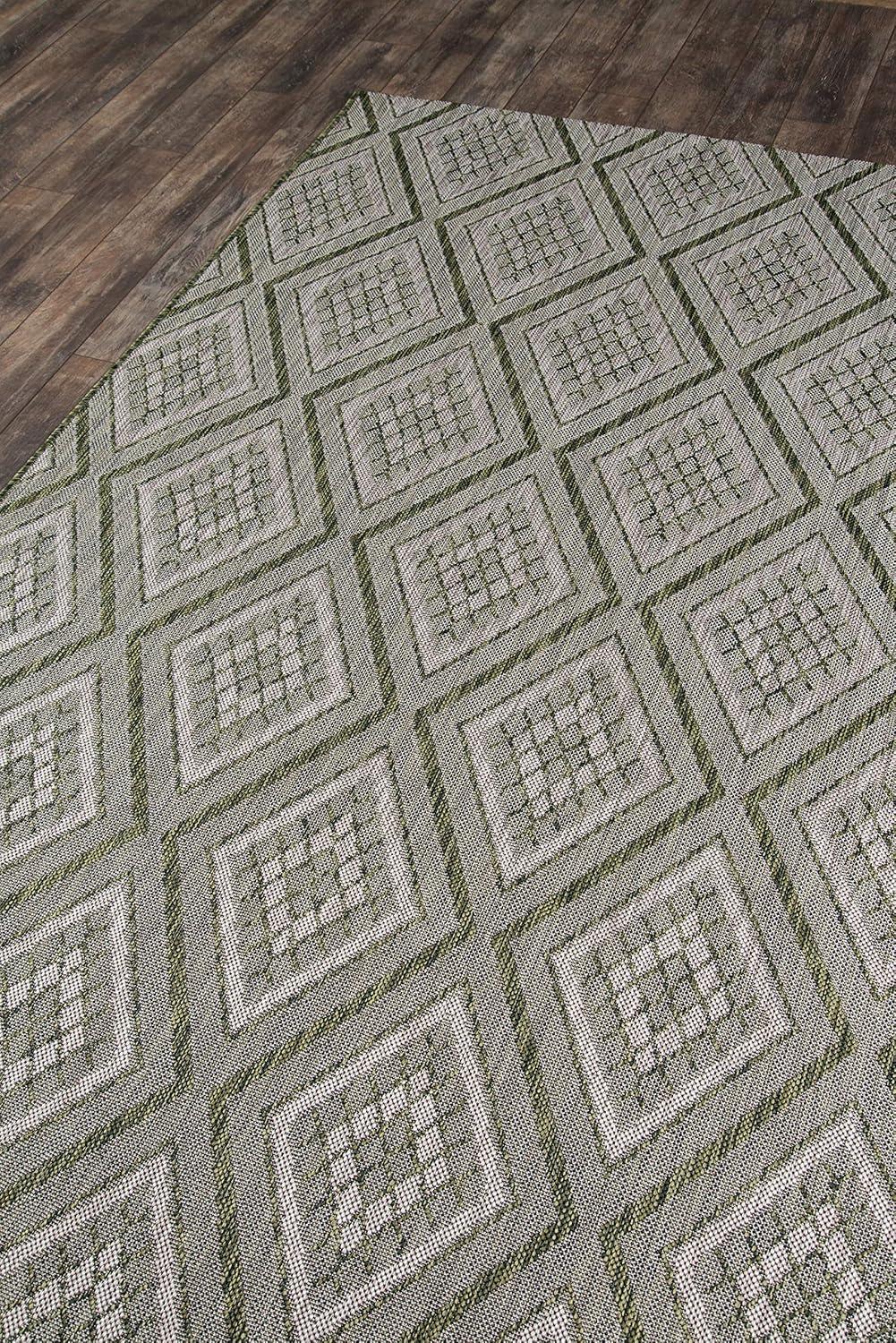 Madcap Cottage by Howard Elliott Collection Lake Palace Geometric Green/Gray Area Rug