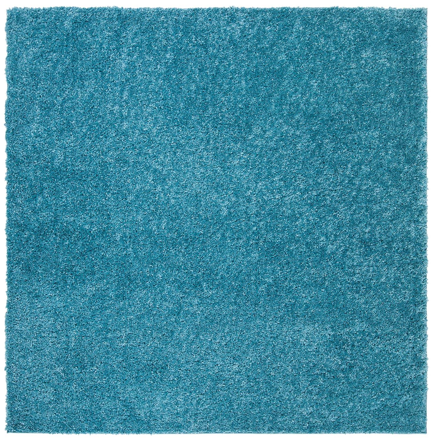August Shag 900 AUG900 Power Loomed Indoor Area Rug - Turquoise - 6'7"x6'7" - Safavieh