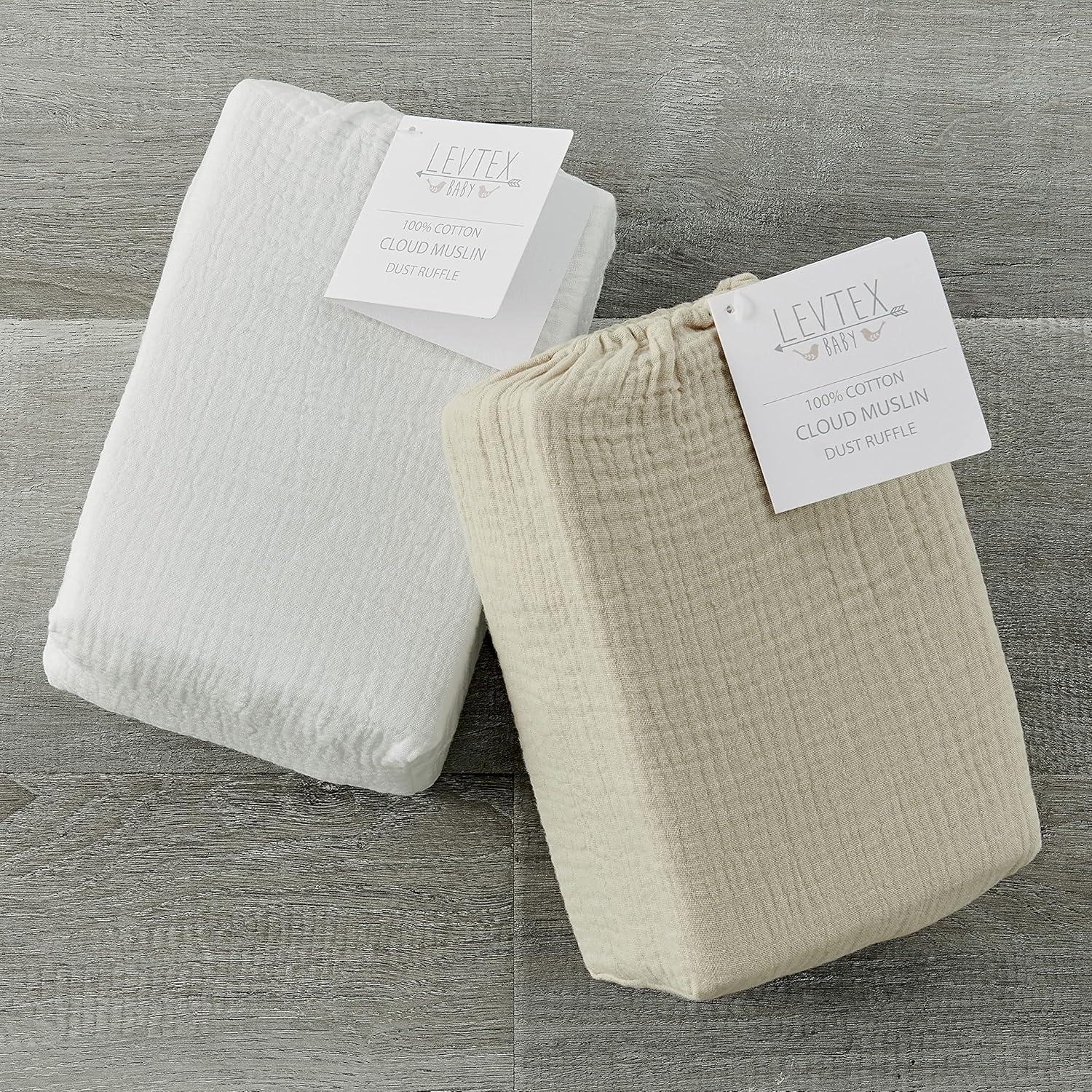 Cloud Muslin Dust Ruffle Beige - Levtex Baby