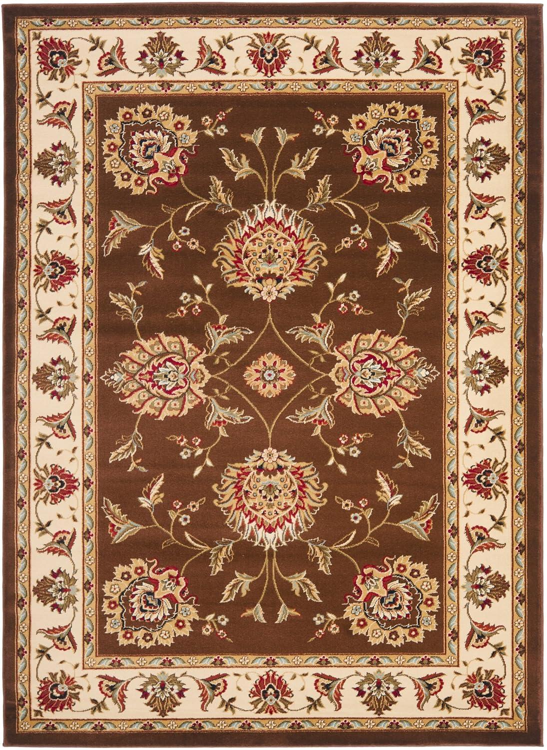 Lyndhurst LNH555 Power Loomed Area Rug - Brown/Ivory - 6'7"x9'6" - Safavieh.