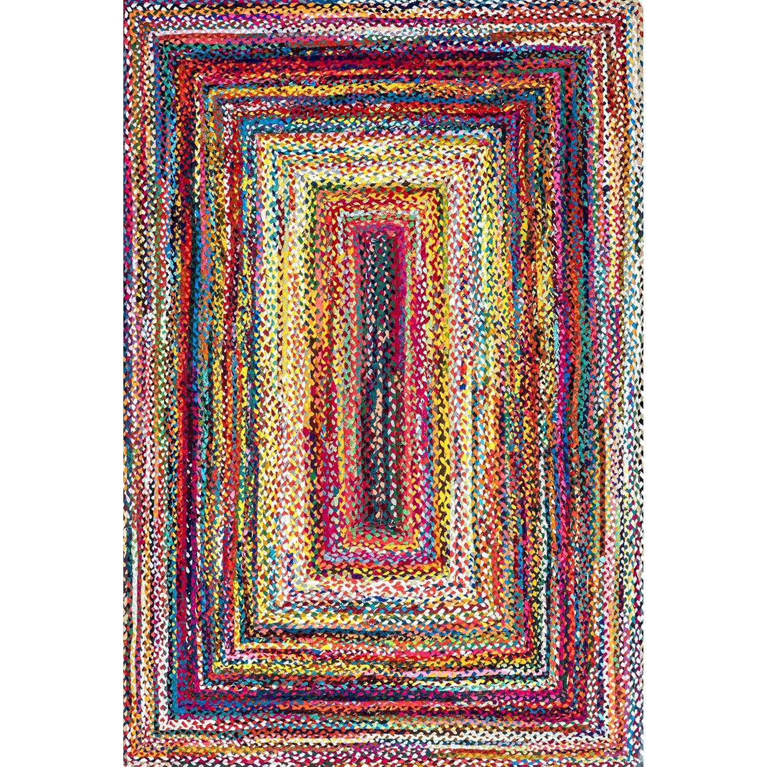 Nuloom Tammara Bohemian Hand Braided Indoor Area Rug, Square 6', Multi