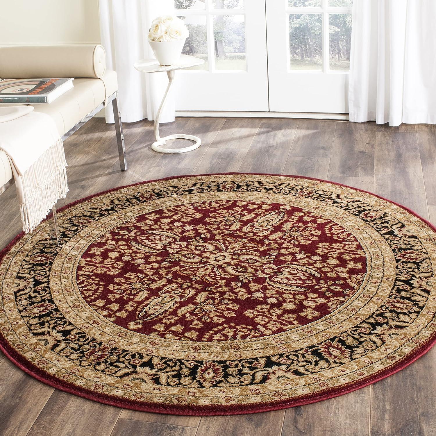 Safavieh Lyndhurst Red and Black Round Synthetic Area Rug