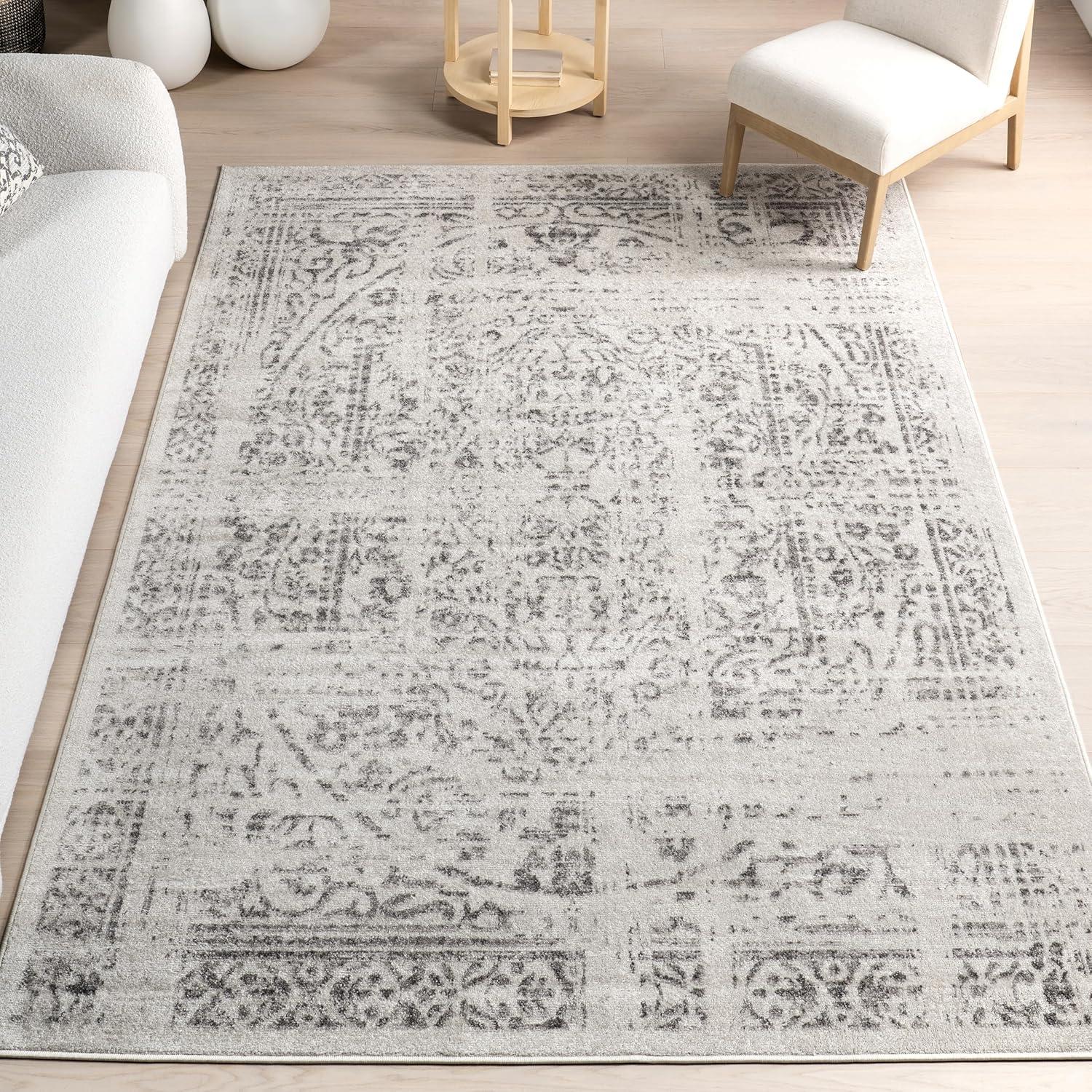 Nuloom Arlena Medallion 10x13 Indoor Area Rug for Living Room Bedroom Dining Room Kitchen, Grey/Ivory