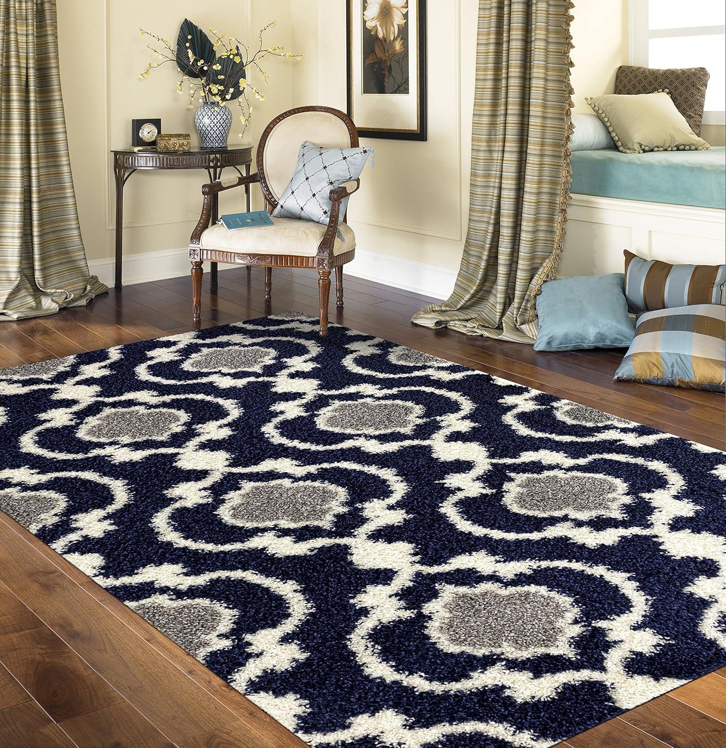 World Rug Gallery Cozy Moroccan Trellis Shag Area Rug