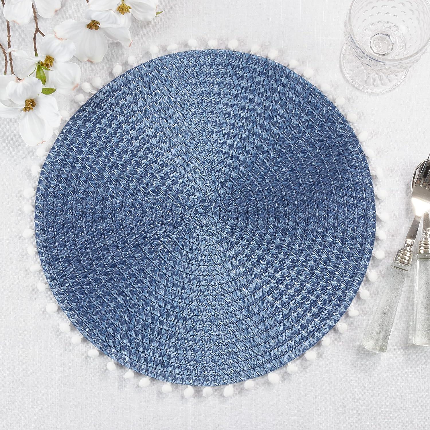 Dakota Fields Harding Brielle Pom Pom 15" Placemat (Set of 4)