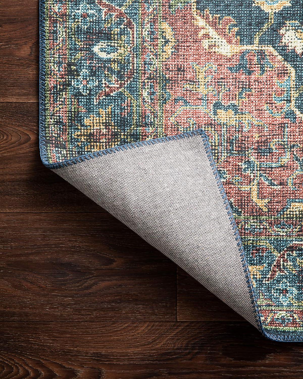 Loloi II Skye Collection SKY-08 Denim/Brick 6'-0" x 6'-0" Round Area Rug