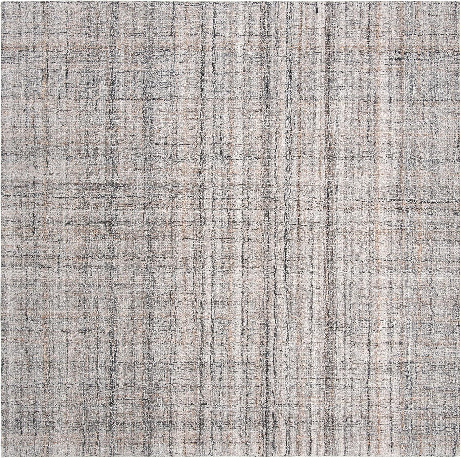 SAFAVIEH Abstract Bailey Striped Area Rug, Camel/Black, 6' x 6' Square