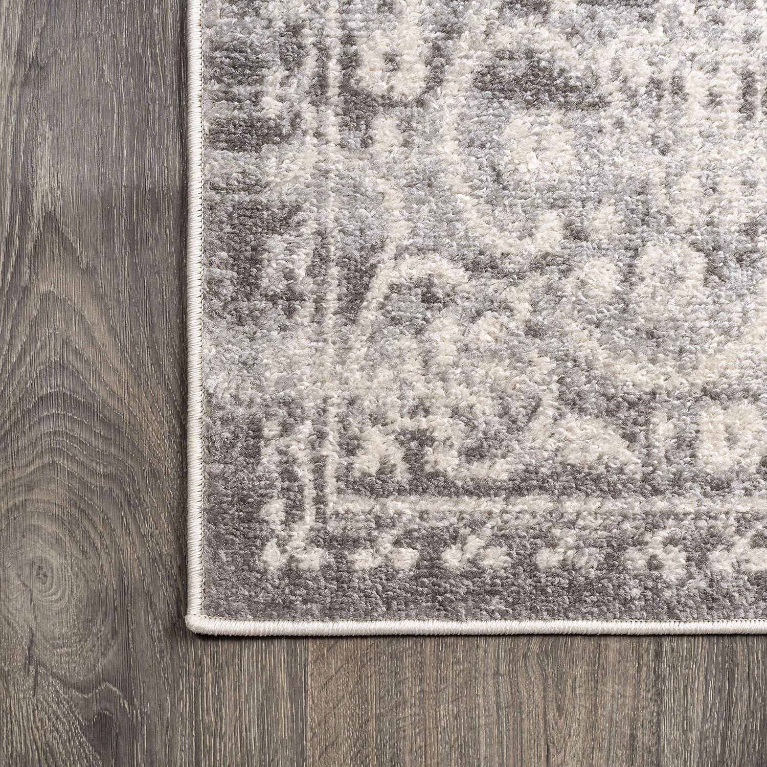4'x6' Minori Filigree Medallion Area Rug, Light Gray/Cream - JONATHAN Y