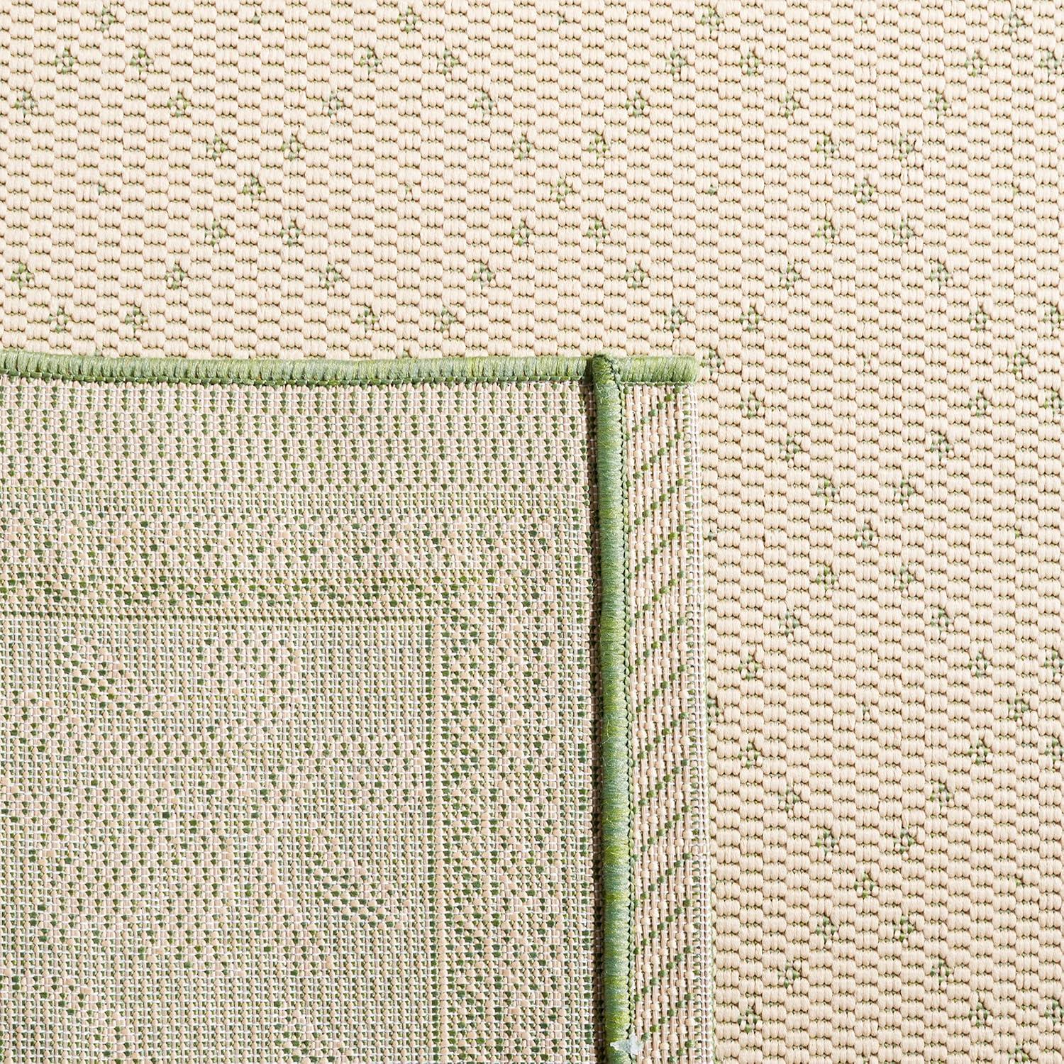 Courtyard CY0901 Power Loomed Indoor and Outdoor Area Rug - Natural/Olive - 4'x5'7" - Safavieh