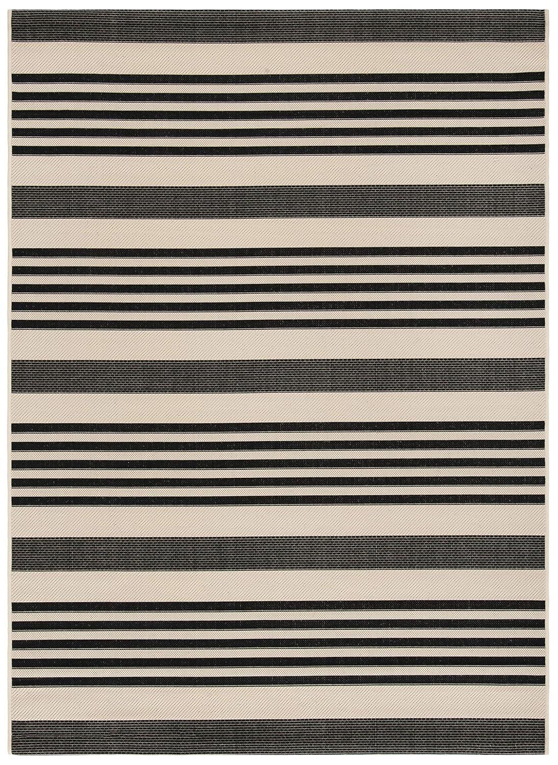Courtyard CY6062 Power Loomed Indoor/Outdoor Area Rug - Black/Bone - 5'3"x7'7" - Safavieh.