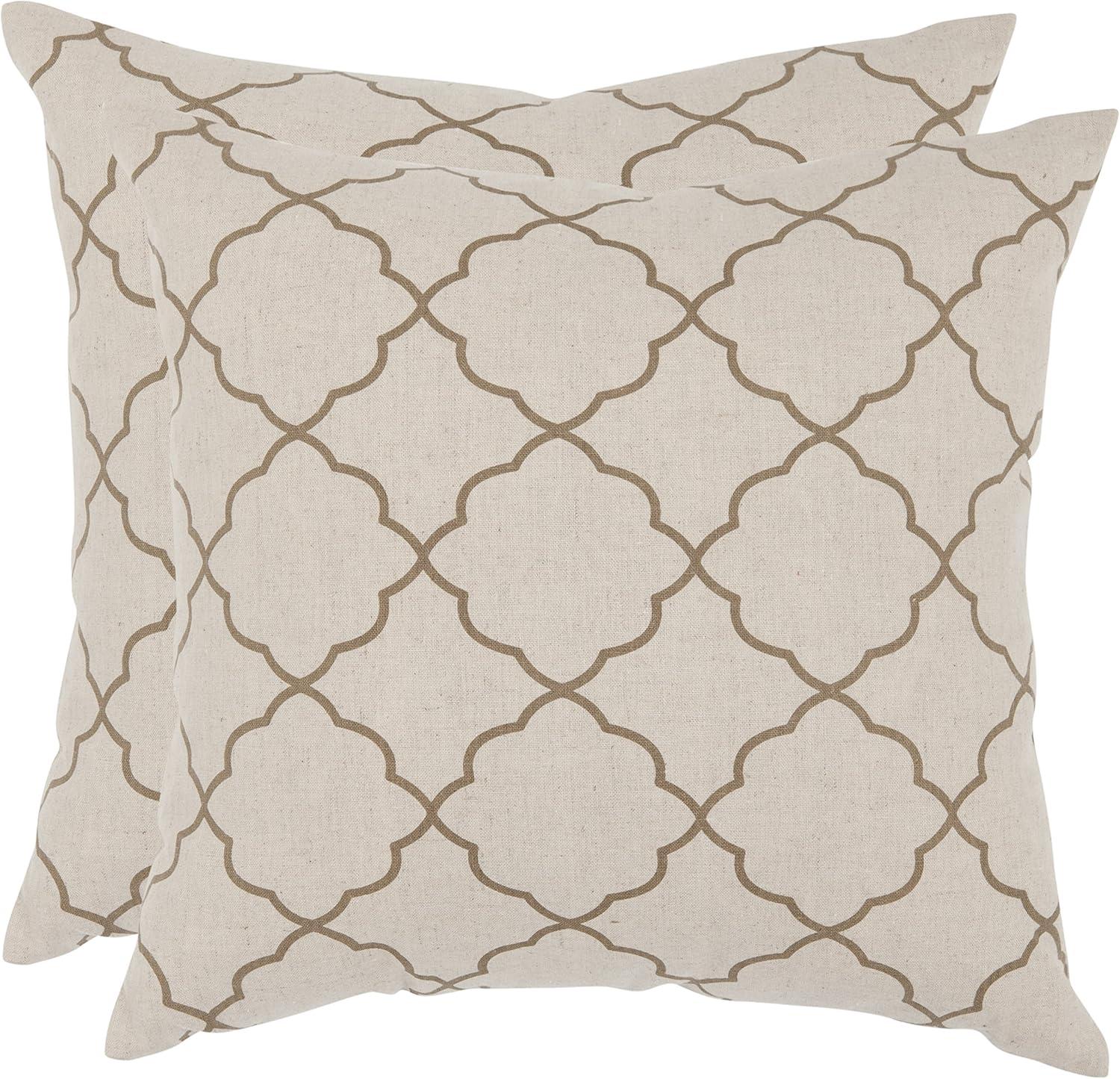 Sophie Geometric Feather Linen Reversible Throw Pillow (Set of 2)