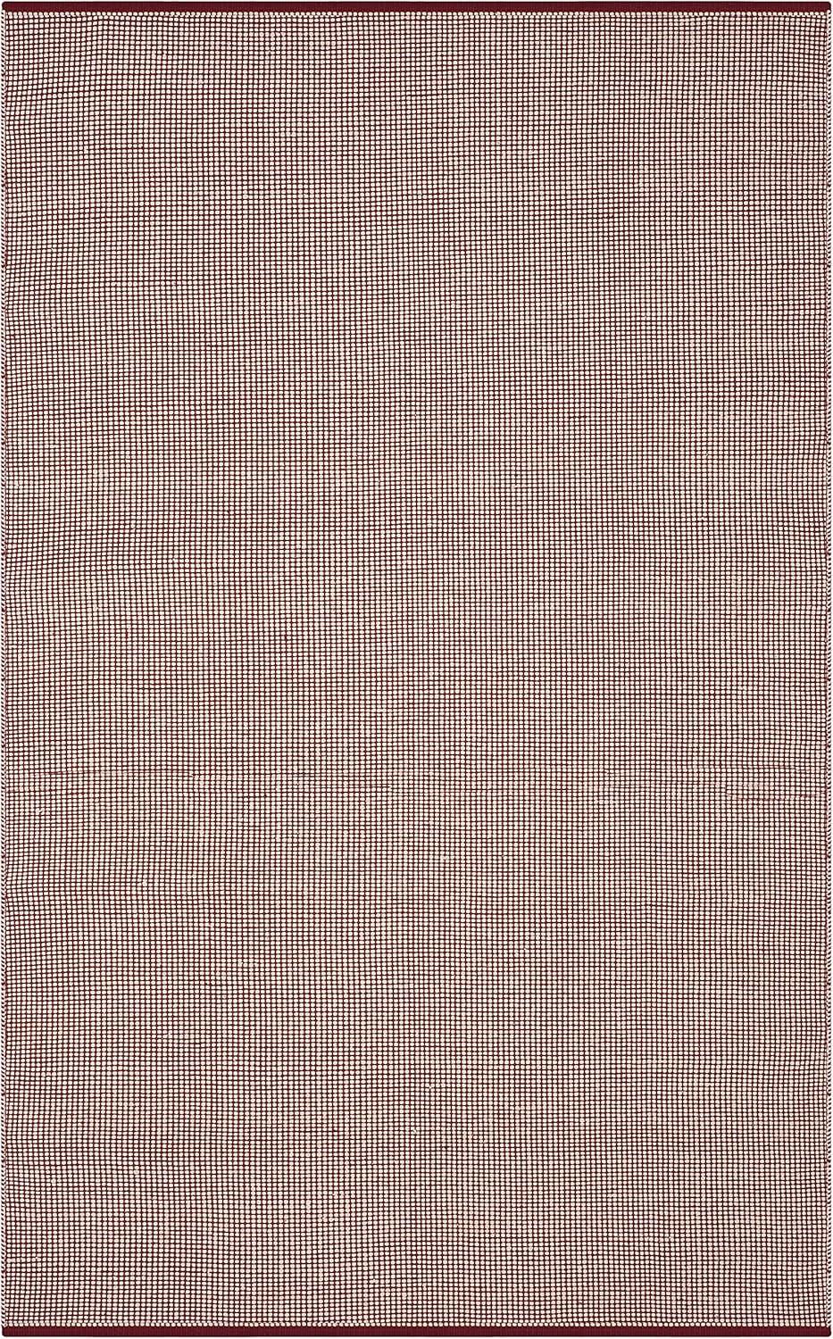 Montauk Red and Ivory 6' x 9' Handwoven Cotton Area Rug