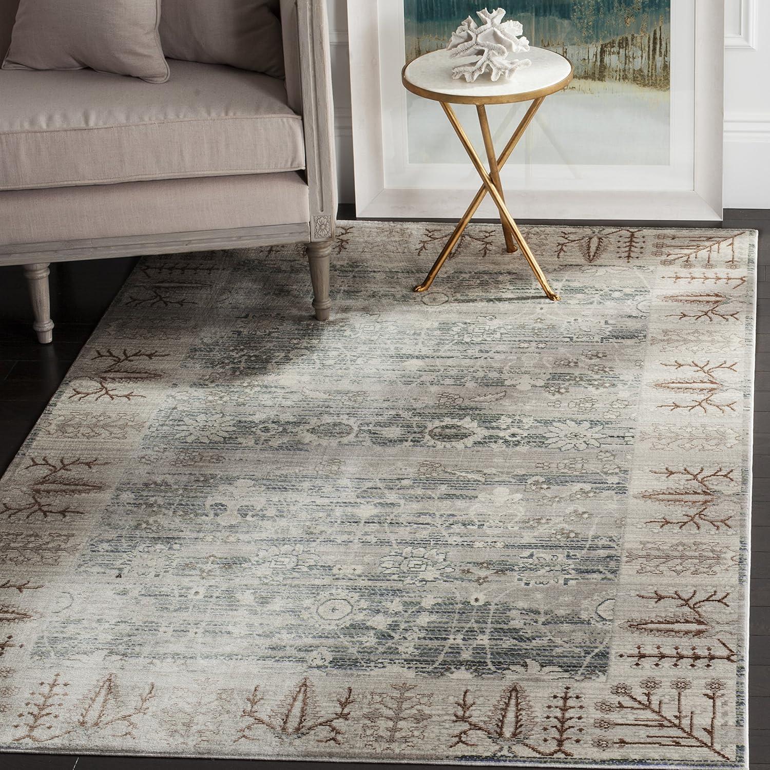 Gray Rectangular 8' x 10' Reversible Synthetic Rug