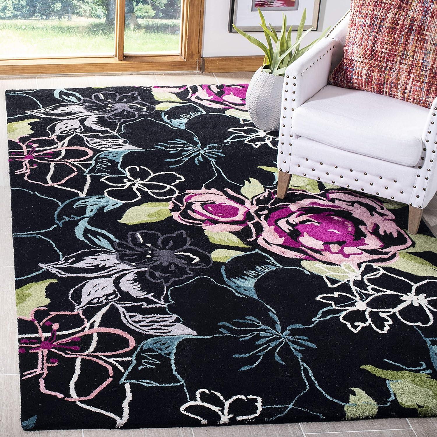 Wyndham WYD378 Hand Tufted Indoor Area Rug - Black/Multi - 7'x7' - Safavieh.