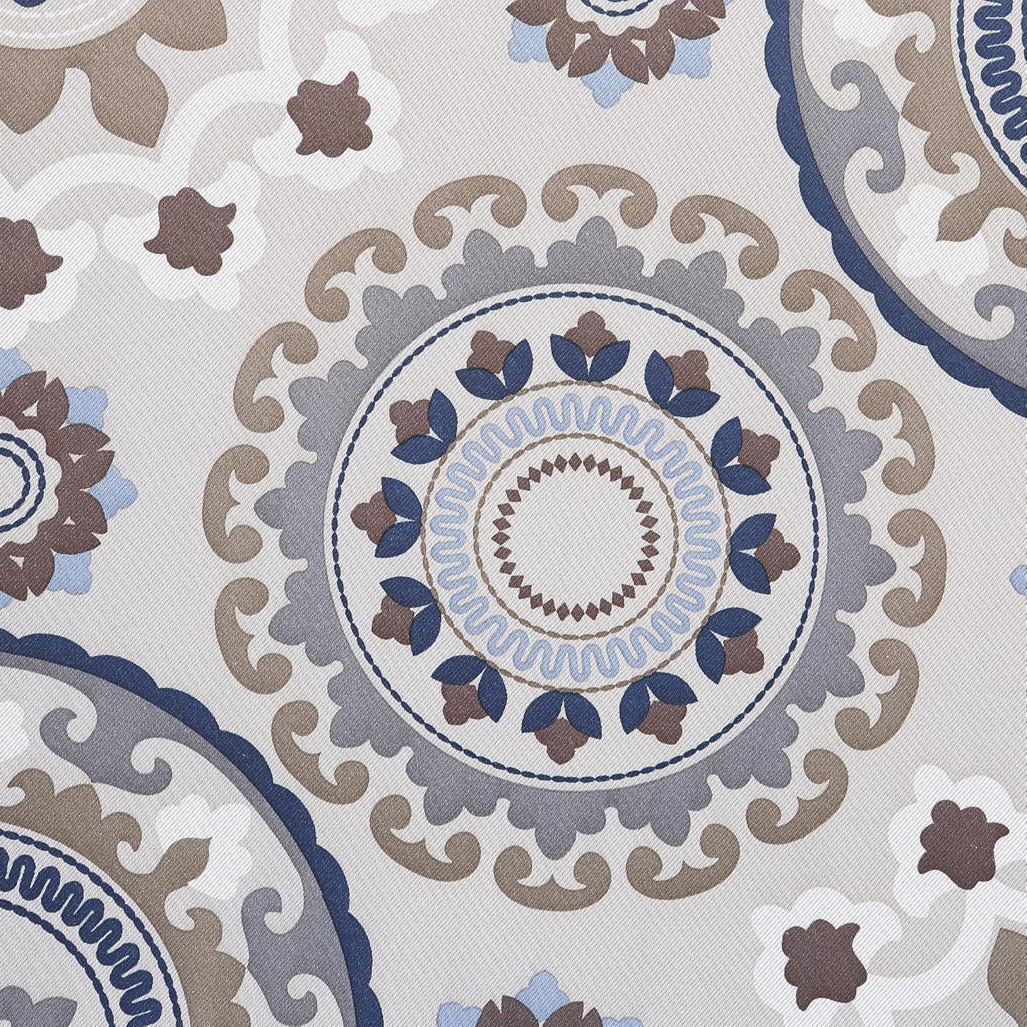 40"x63" Sun Zero Blackout Nepal Global Medallion Print Grommet Curtain Panel Khaki: Twill Polyester, Indoor Use