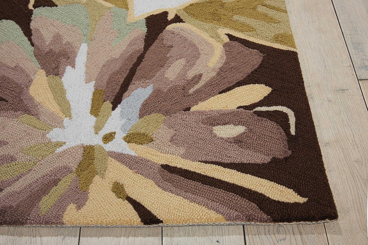 Nourison Fantasy Abstract Floral Chocolate 8' x 10'6" Area Rug, (8' x 11')