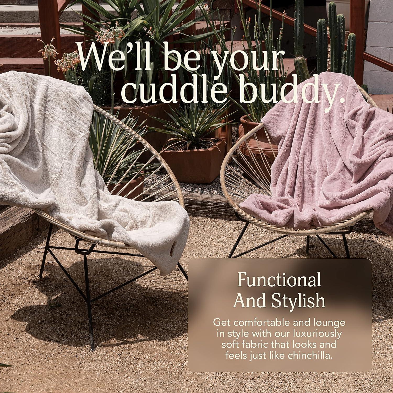 Rosy Baby Pink Faux Fur Lightweight Blanket, Small