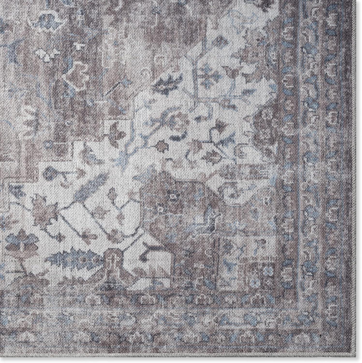 Everwash™ Callaghan Esther Bohemian Medallion Machine Washable Area Rug, Grey, 5'2"x7'2"