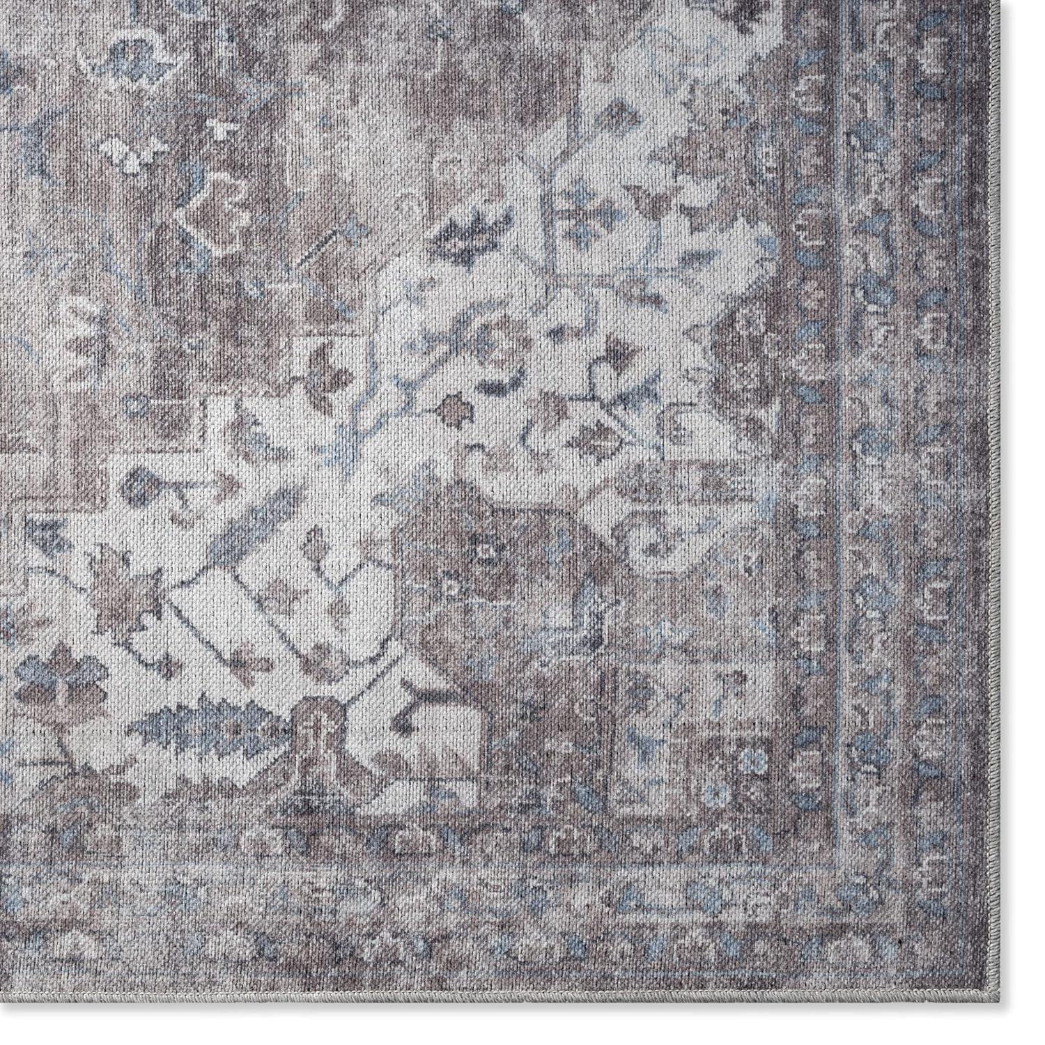 Everwash™ Callaghan Esther Bohemian Medallion Machine Washable Area Rug, Grey, 5'2"x7'2"