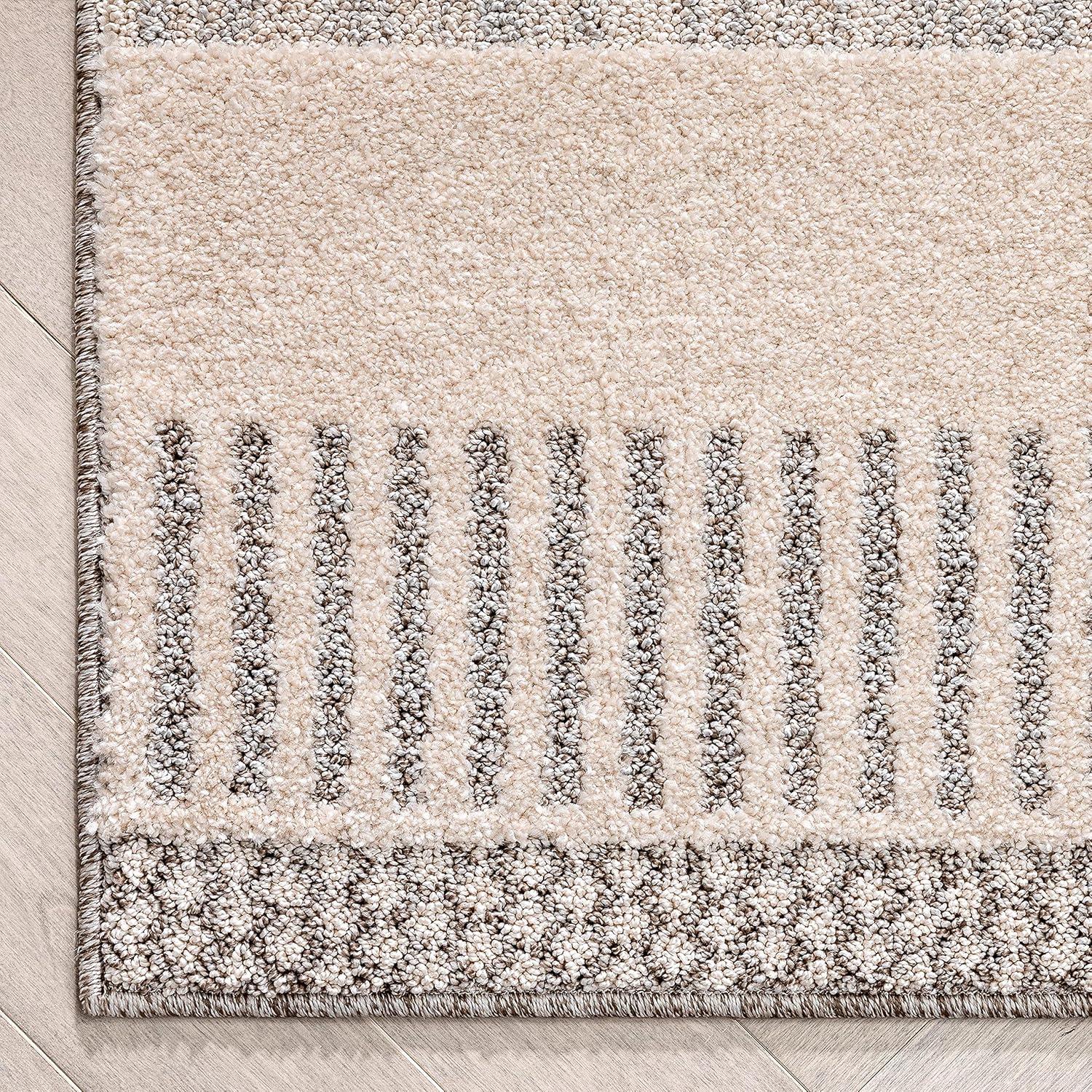 Briar Beige Geometric Synthetic 9x13 Area Rug