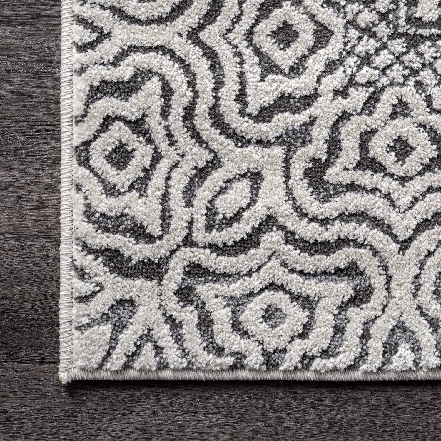 Nuloom Hart Abstract Pet Friendly Machine Washable Area Rug, 8' x 10', Grey