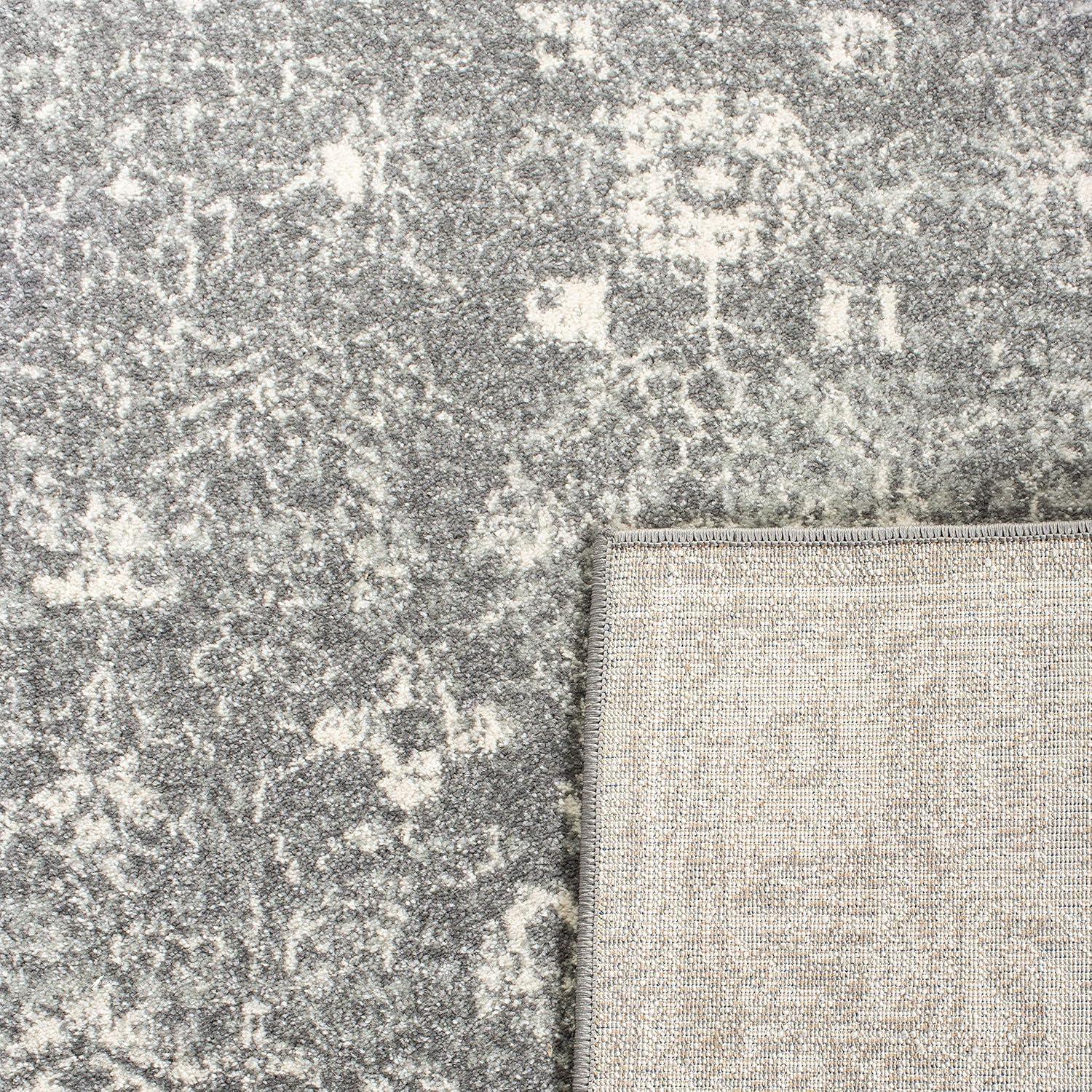 Evoke EVK270 Power Loomed Area Rug Charcoal / Ivory 5'-3" X 7'-6" - Safavieh.