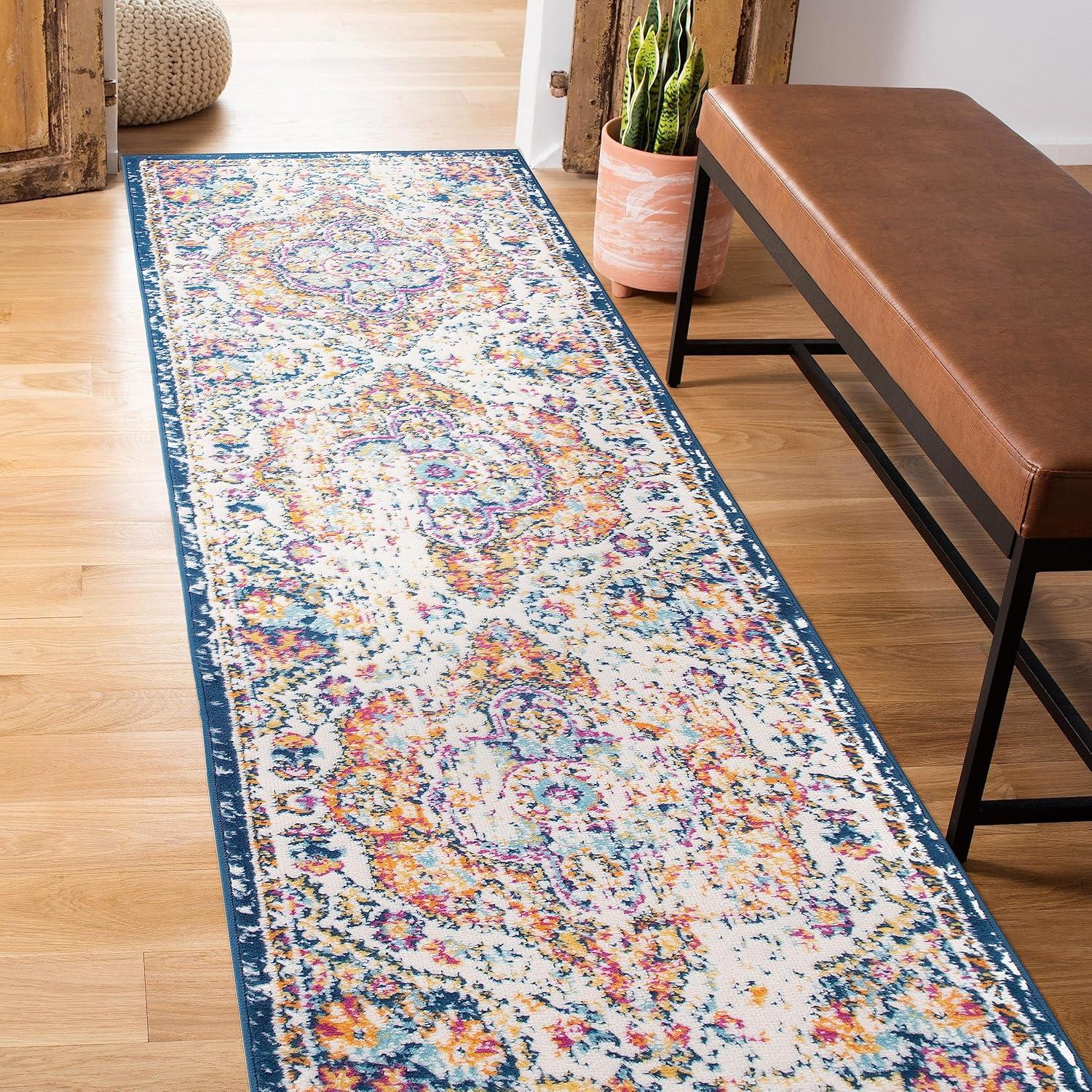 World Rug Gallery Distressed Vintage Bohemian Area Rug