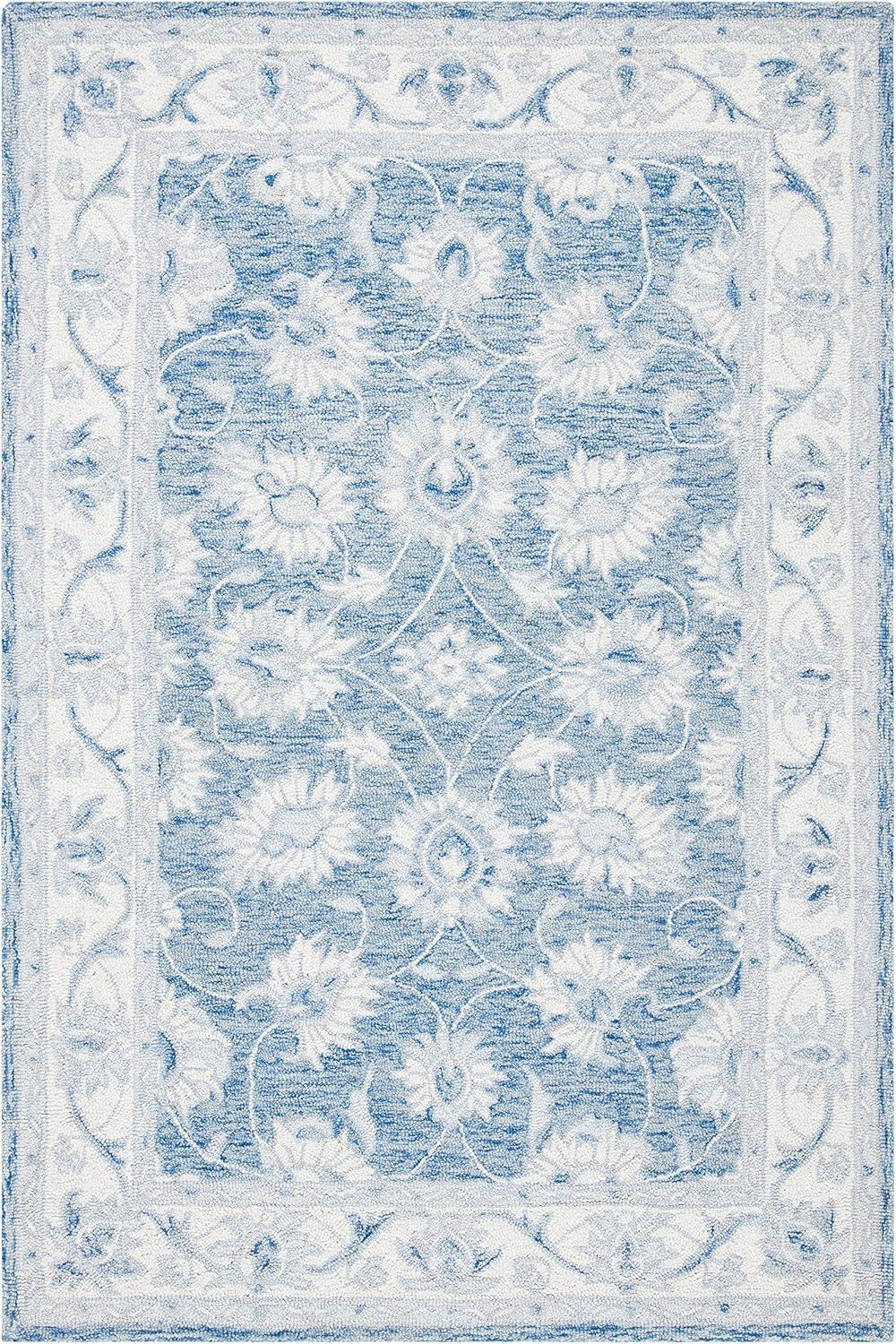 Micro-Loop MLP536 Hand Tufted Indoor Area Rug - Blue/Ivory - 9'x12' - Safavieh