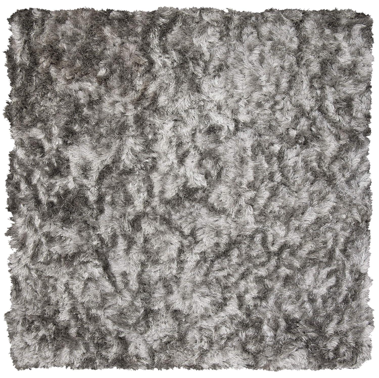 Ocean Shag OCG101 Hand Tufted Indoor Accent Rug - 4'x4' - Silver - Safavieh