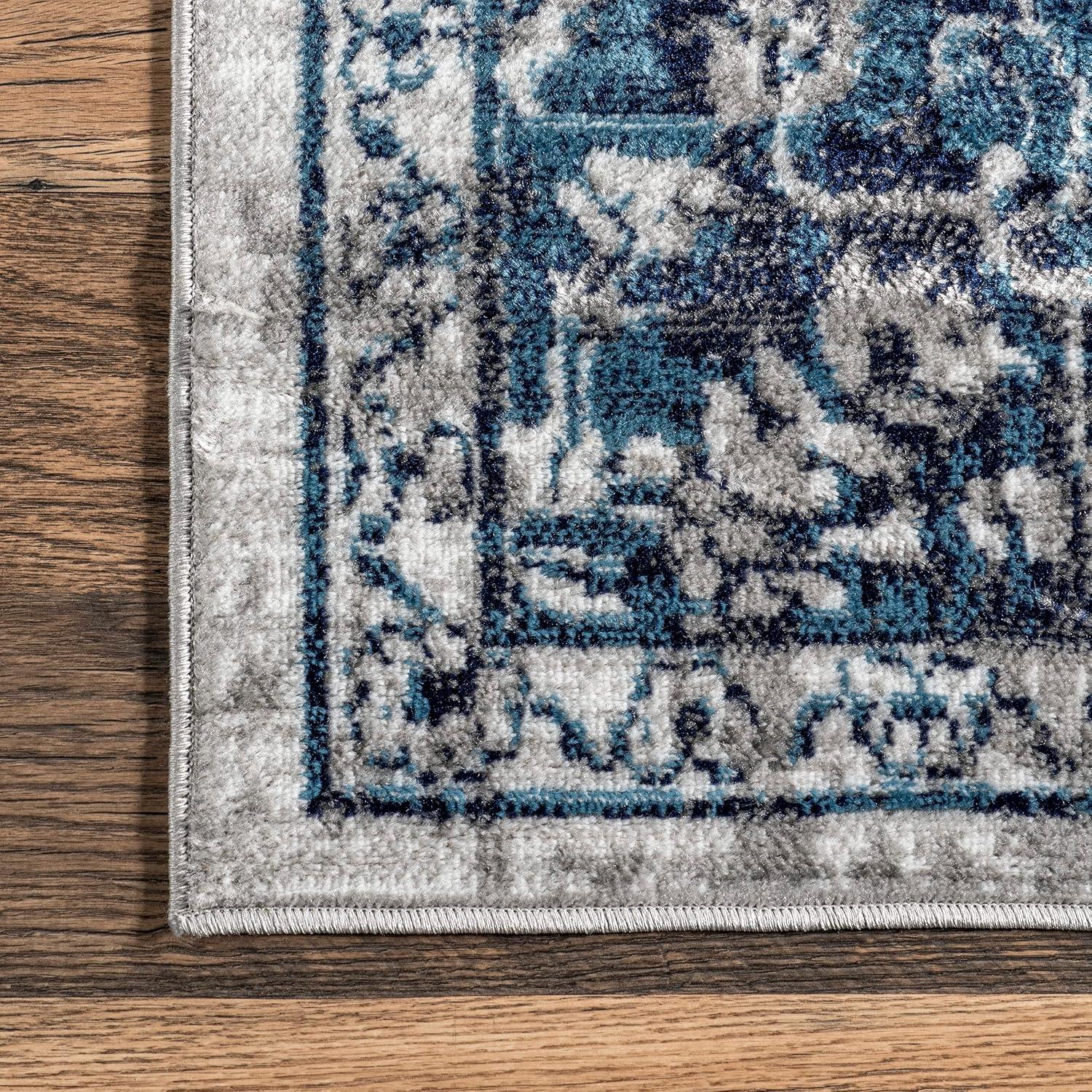 Nuloom Maryanne Geometric 9x12 Indoor Area Rug for Living Room Bedroom Dining Room Kitchen, Blue/Ivory