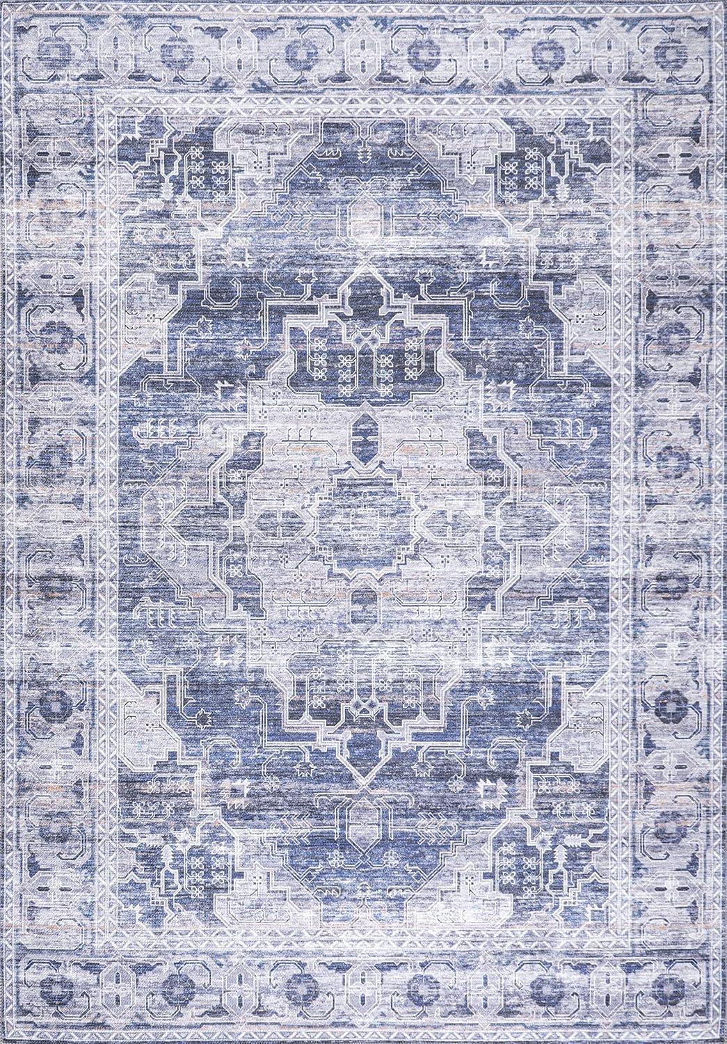 Alanya Ornate Medallion Washable Area Rug - JONATHAN Y