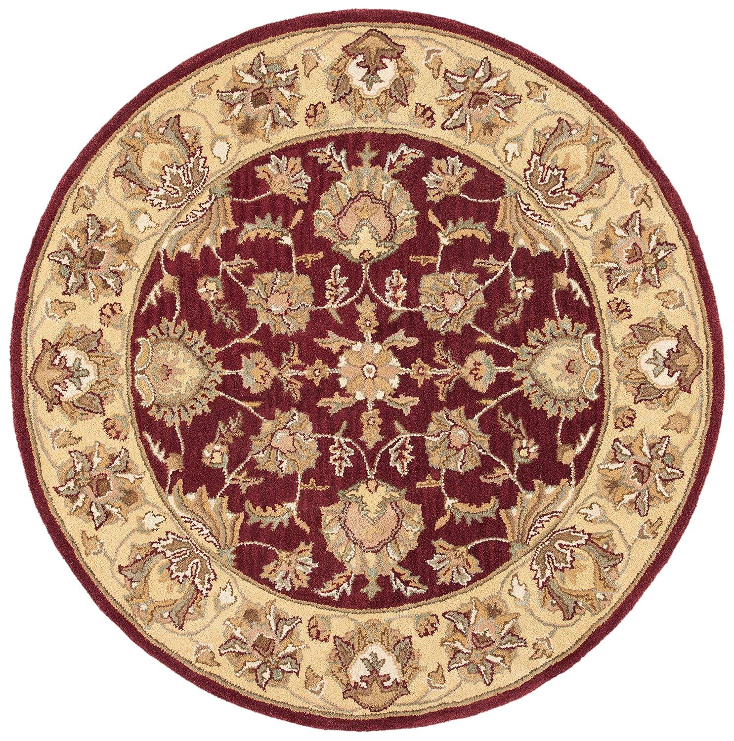 Heritage HG343 Hand Tufted Area Rug - Red/Gold - 6' Round - Safavieh.