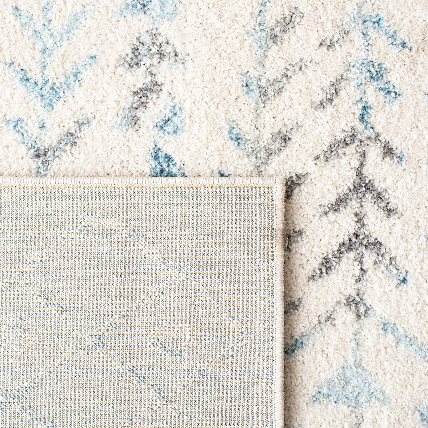 Tulum TUL262 Power Loomed Area Rug - Ivory/Turquoise - 6'x9' - Safavieh.