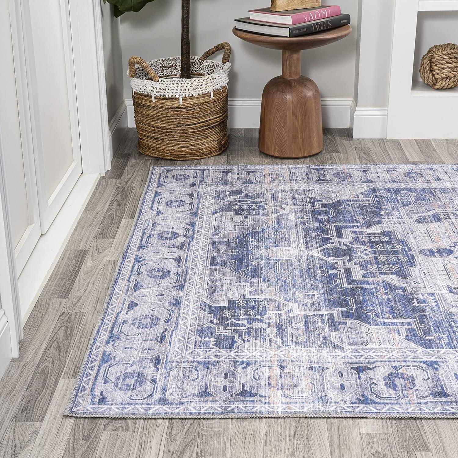 Alanya Ornate Medallion Washable Area Rug - JONATHAN Y