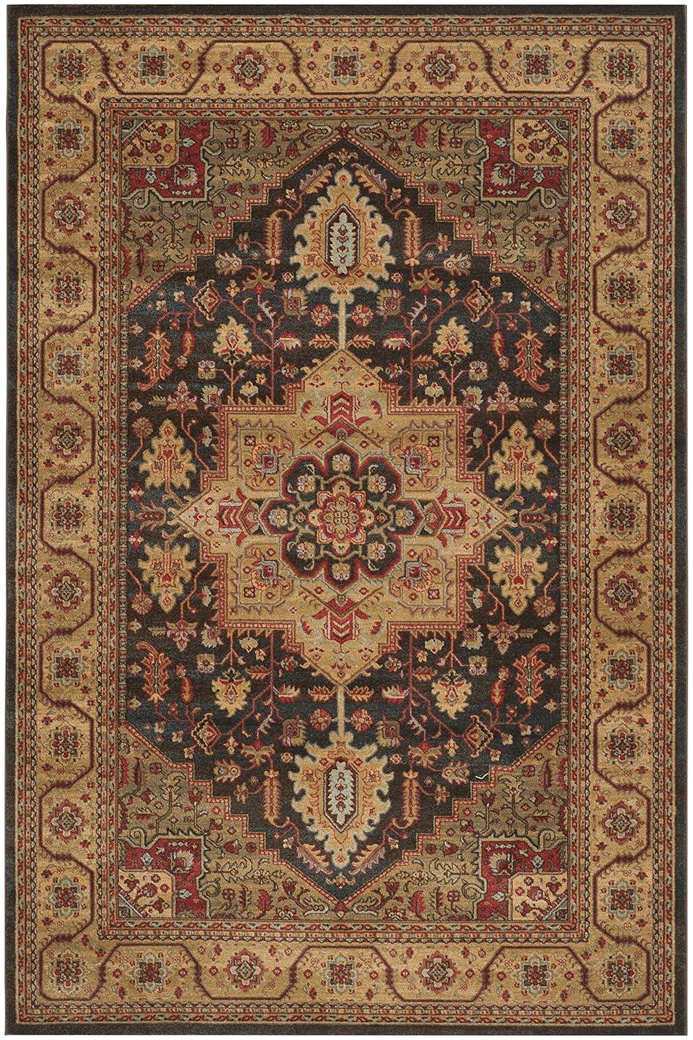 Mahal MAH656 Power Loomed Area Rug - Navy/Natural - 5'1"x7'7" - Safavieh.