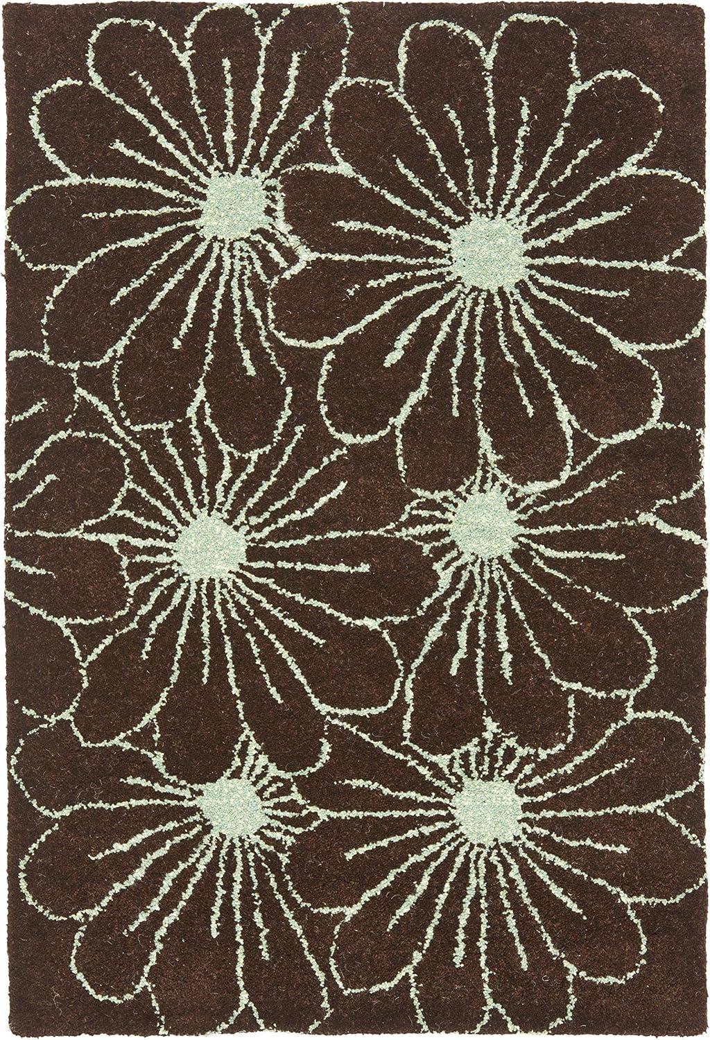 SAFAVIEH Soho Megan Floral Wool Area Rug, Brown/Teal, 2' x 3'