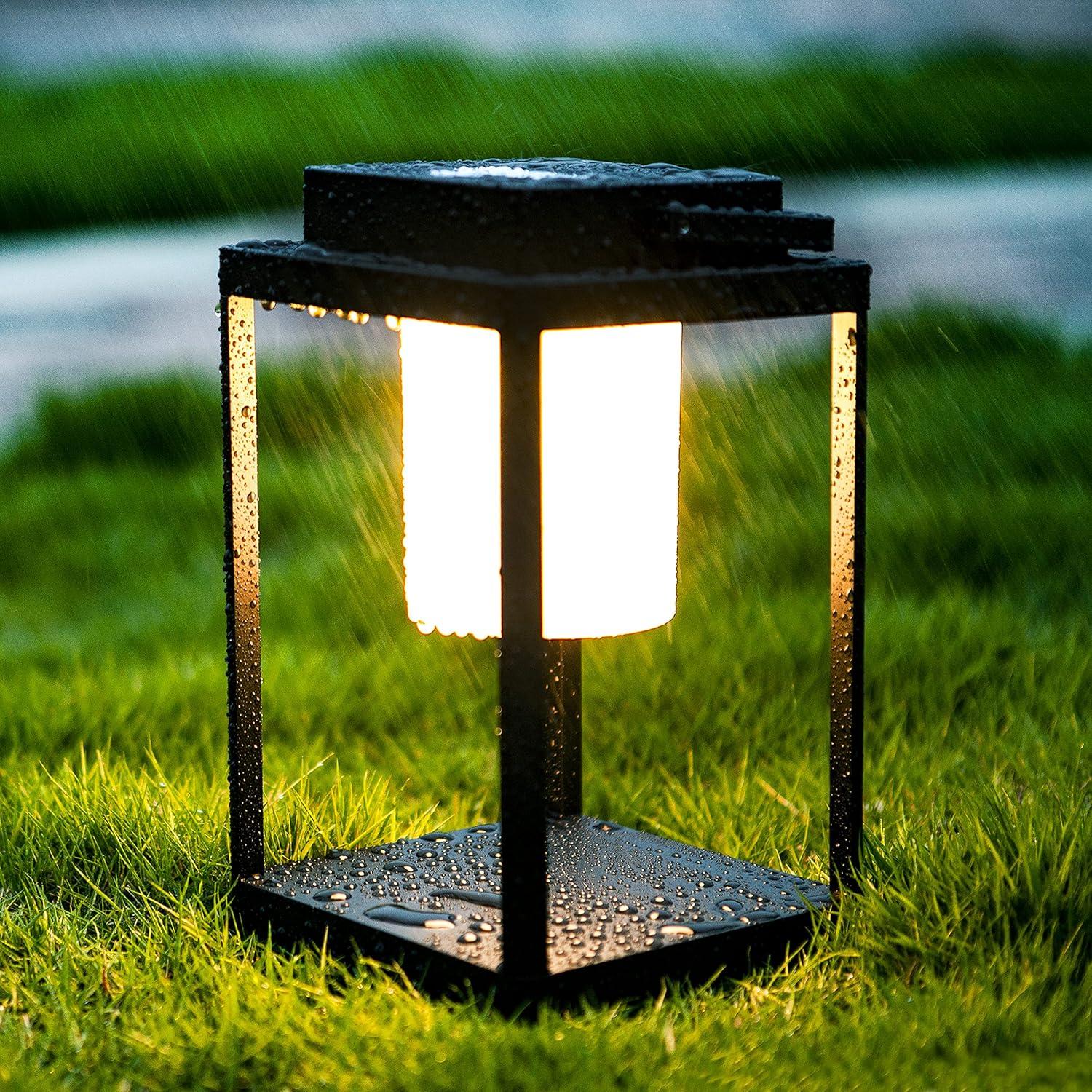 Modern Black Aluminum Cordless Outdoor LED Table Lamp