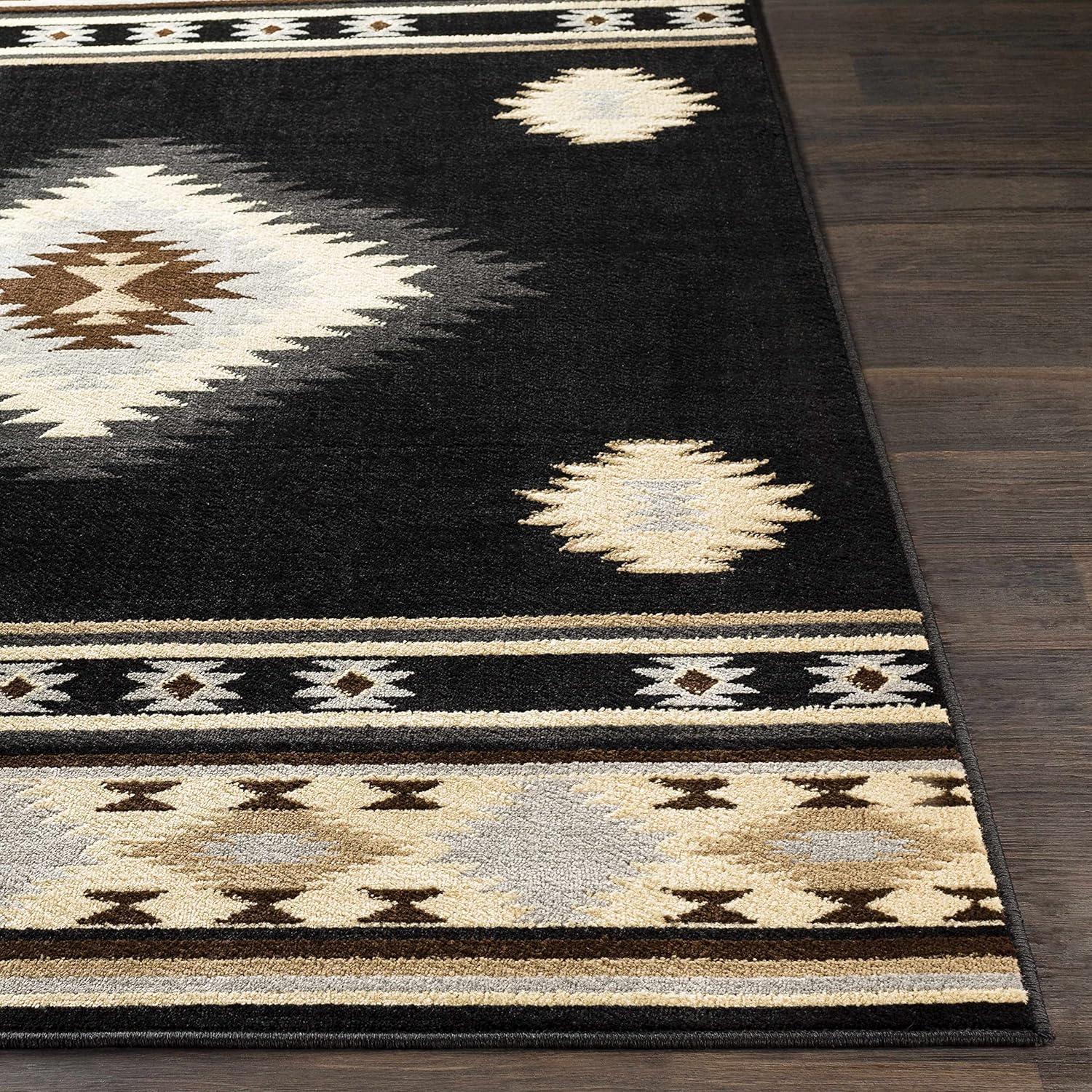 Hauteloom Rectangle Area Rug Black