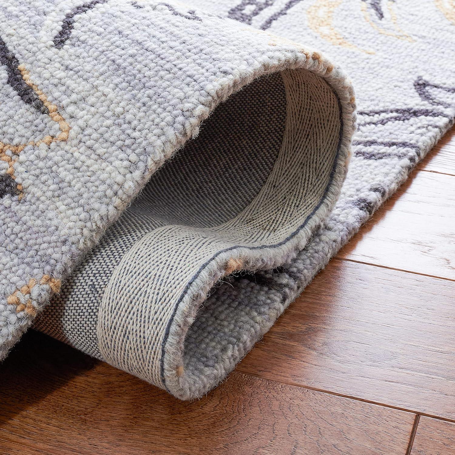Blossom BLM275 Hand Tufted Area Rug - Grey/Yellow - 4'x6' - Safavieh.