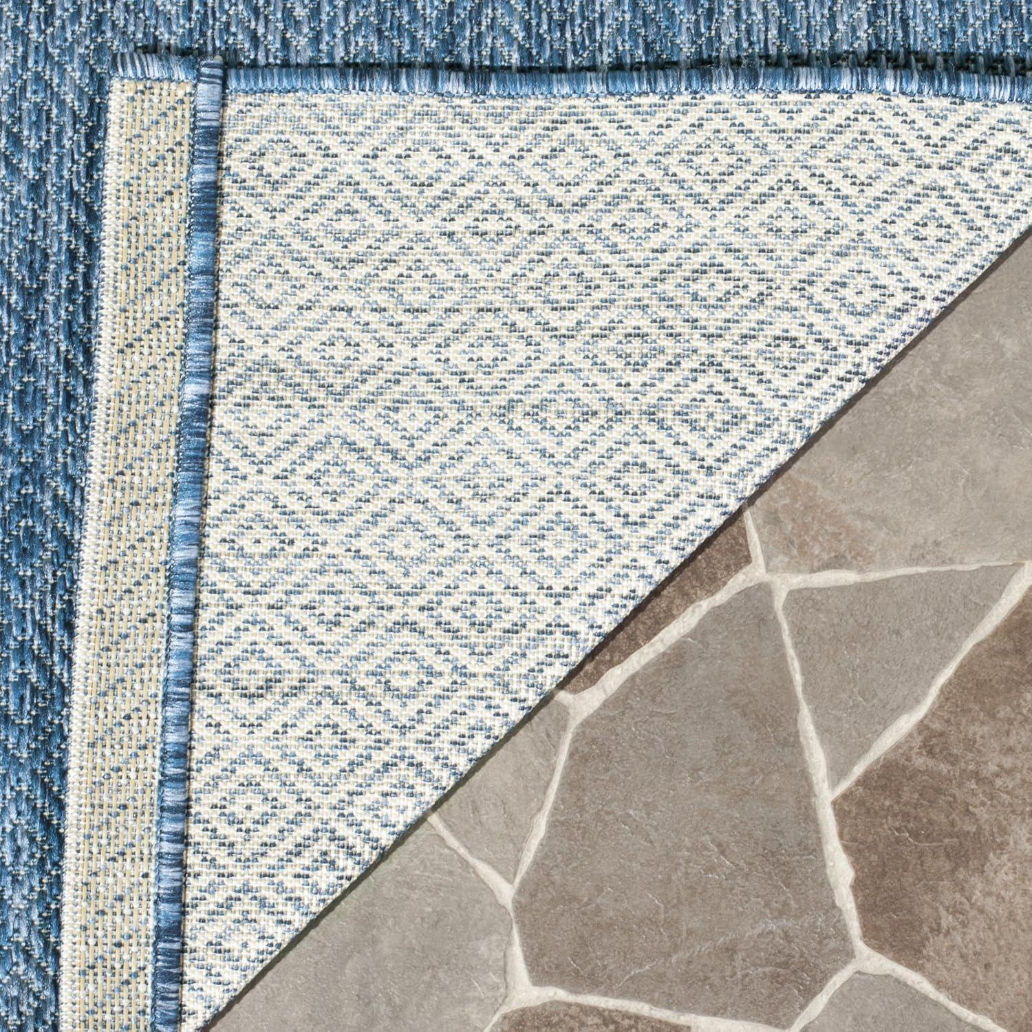 Courtyard CY8520 Power Loomed Indoor and Outdoor Runner Rug - Navy/Navy - 2'3"x12' - Safavieh