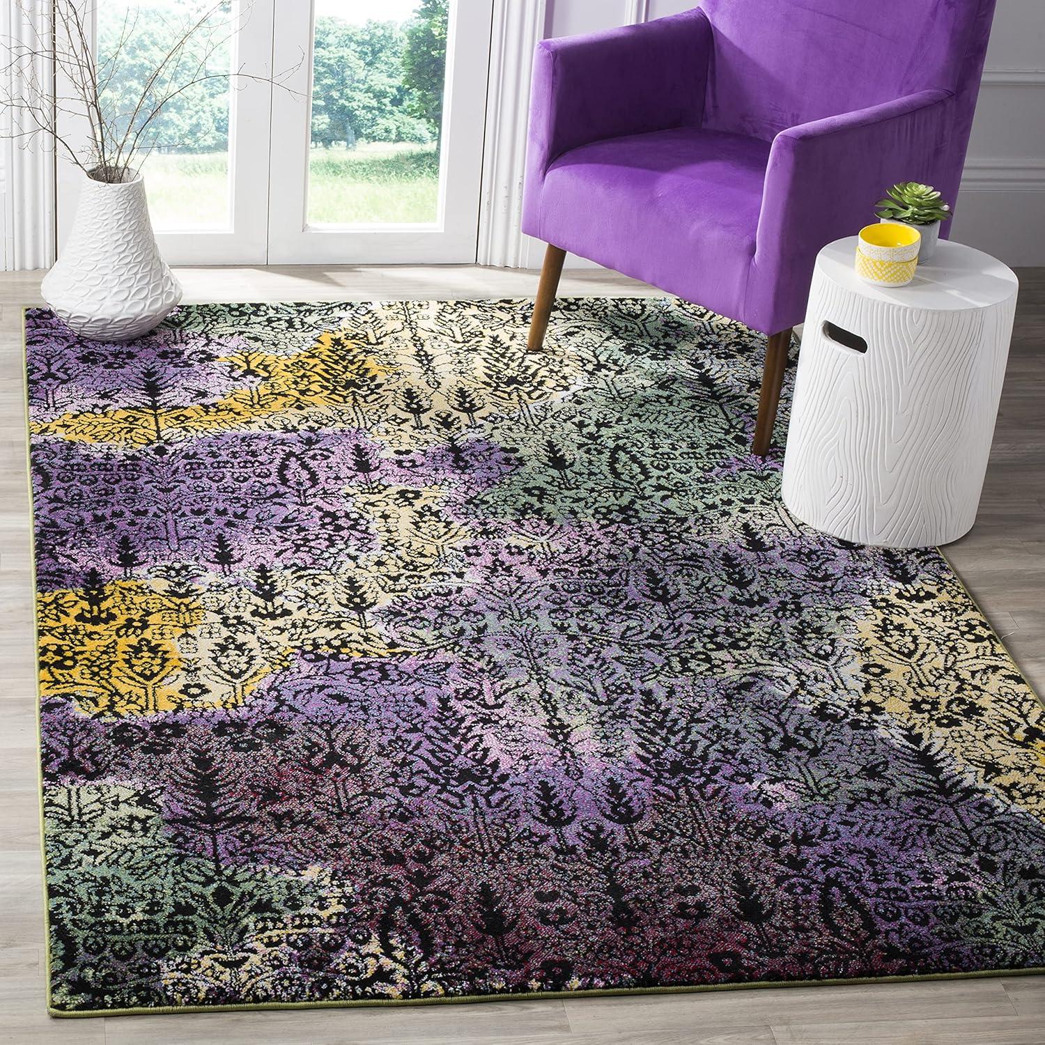 Watercolor WTC673 Power Loomed Indoor Area Rug - Light Yellow/Green - 5'3"x7'6" - Safavieh