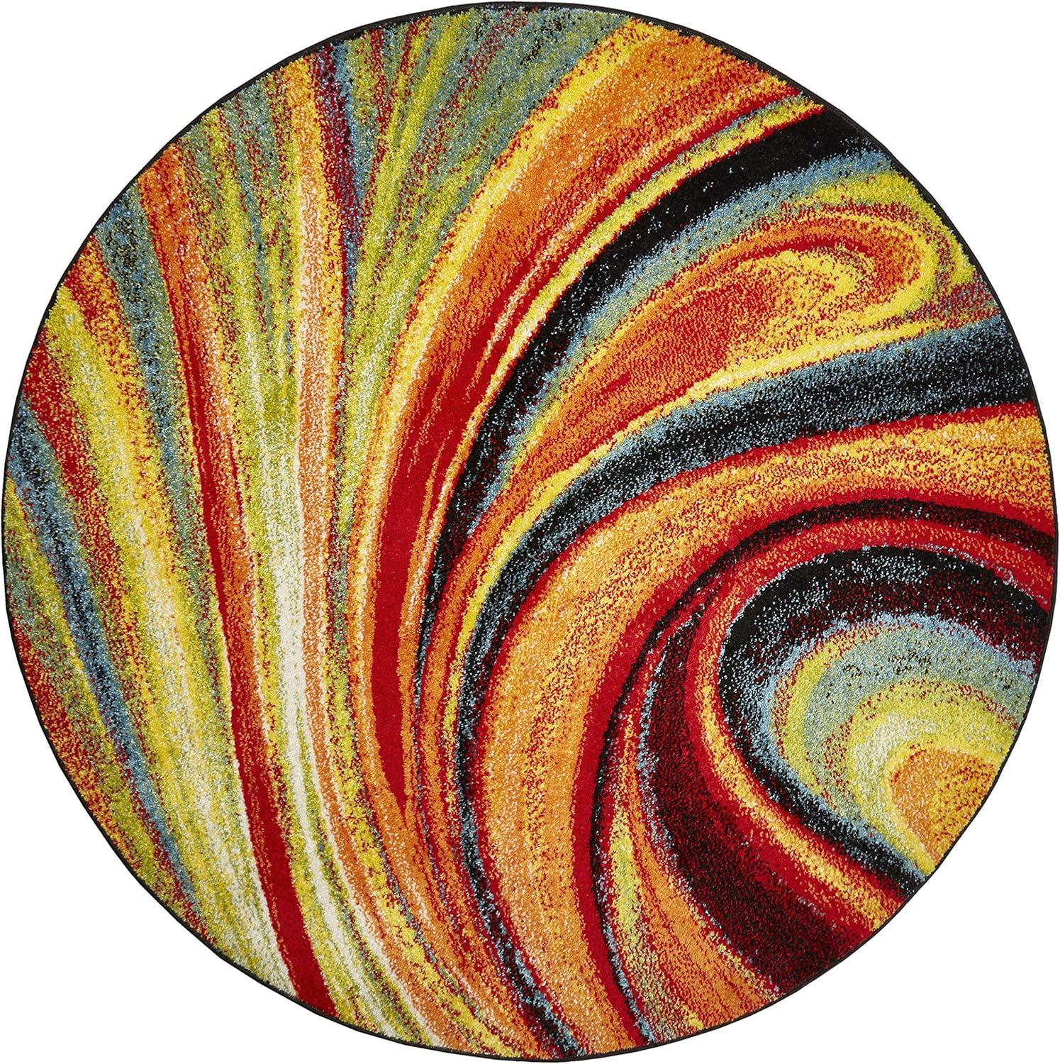 Home Dynamix Splash Adja Contemporary Abstract Swirl Area Rug, Red/Blue, 7'10"x10'2"