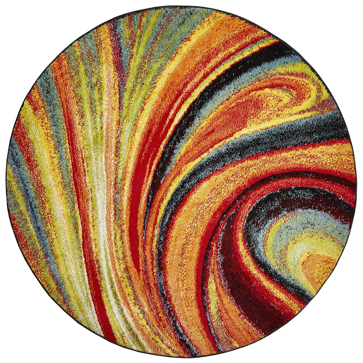 Home Dynamix Splash Adja Contemporary Abstract Swirl Area Rug, Red/Blue, 7'10"x10'2"
